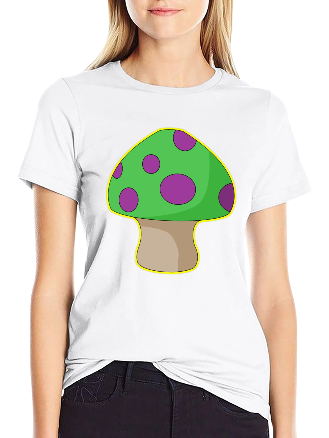 Black Mushroom Graphic T-Shirt - Quirky & Fun Design view 9