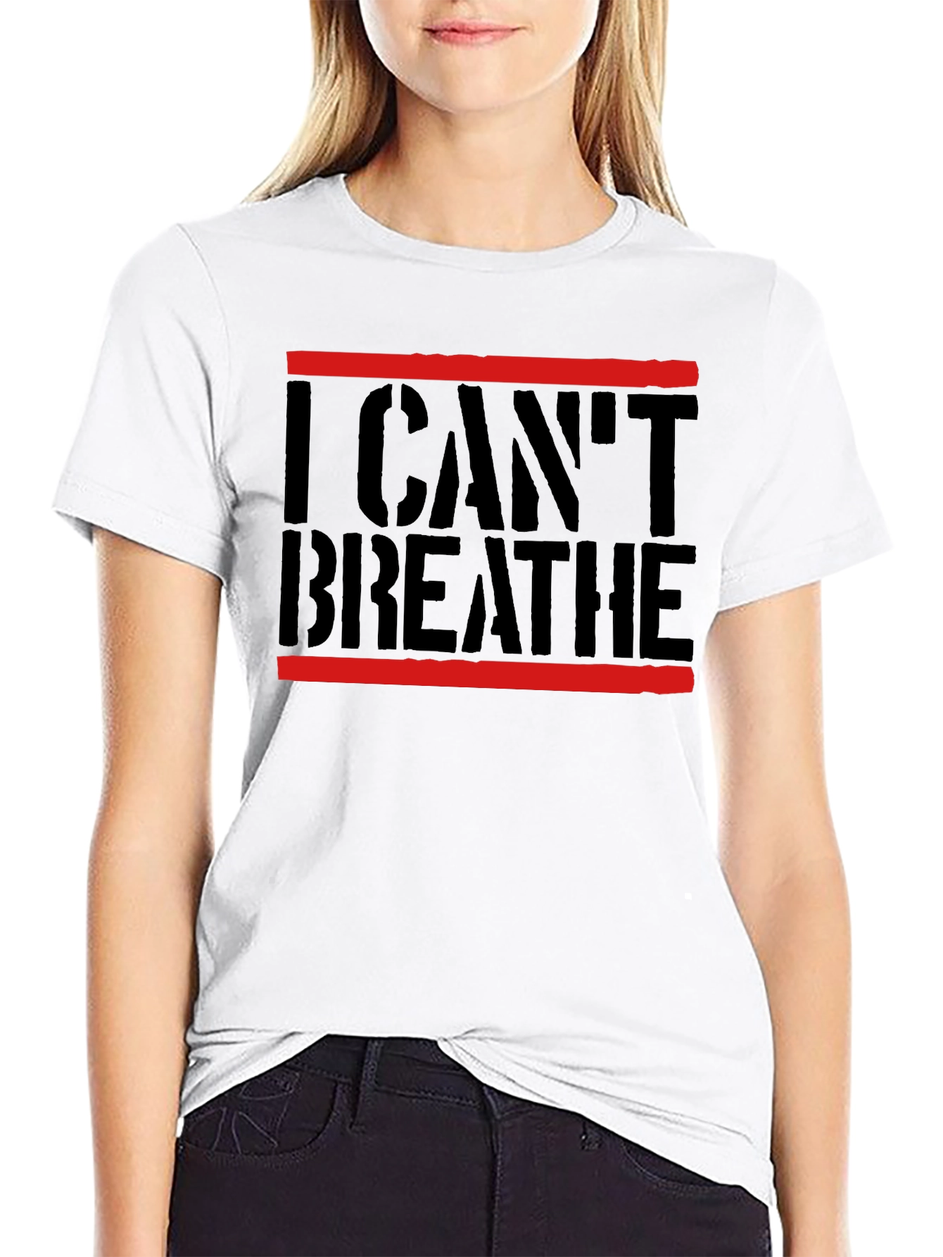 Black I Can't Breathe Graphic Tee - Black Activist Shirt view 9