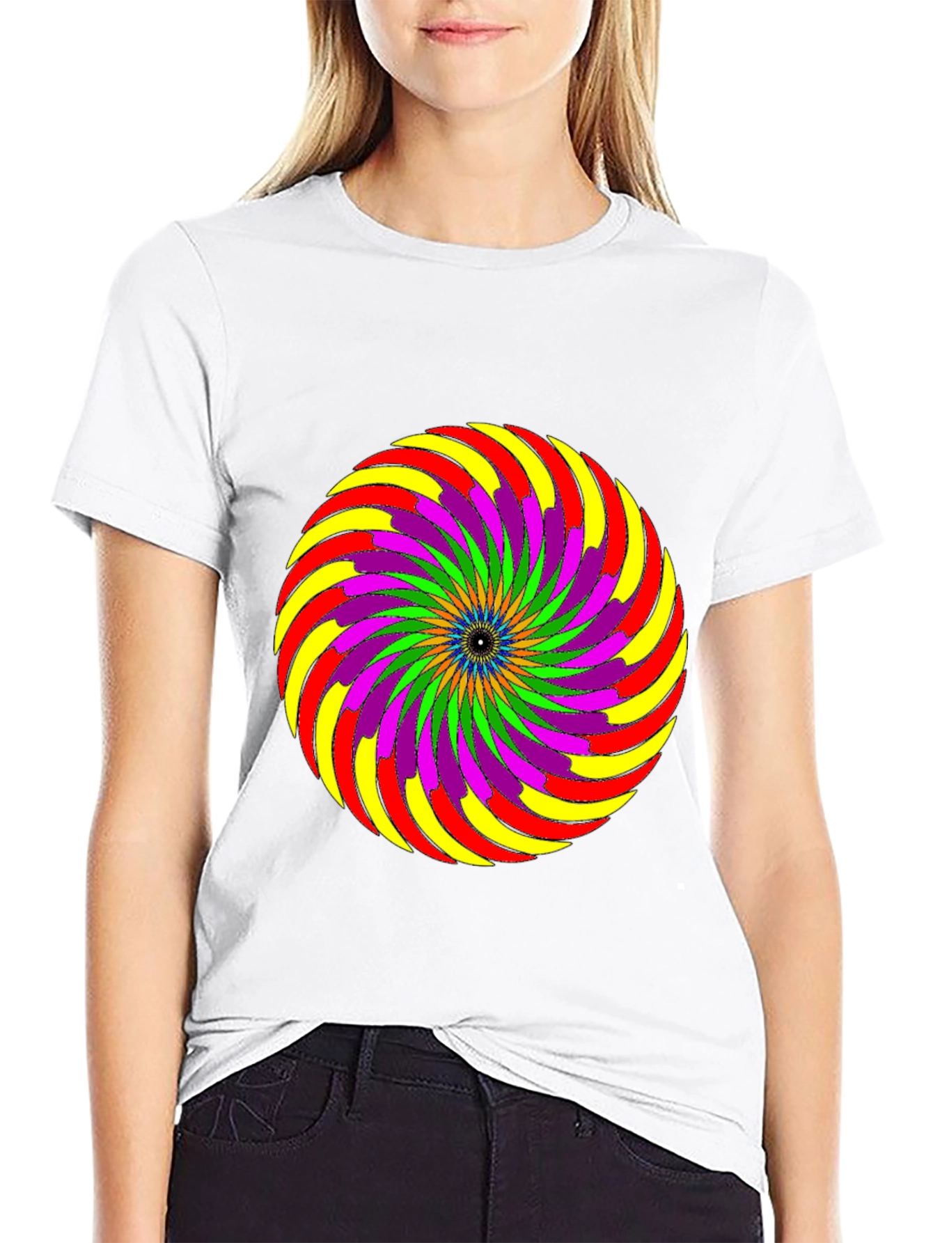 Black Psychedelic Swirl Graphic Tee - Black view 9