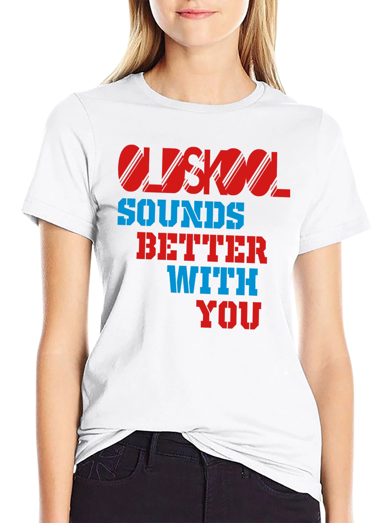 Black Oldskool Sounds Better With You T-Shirt view 9