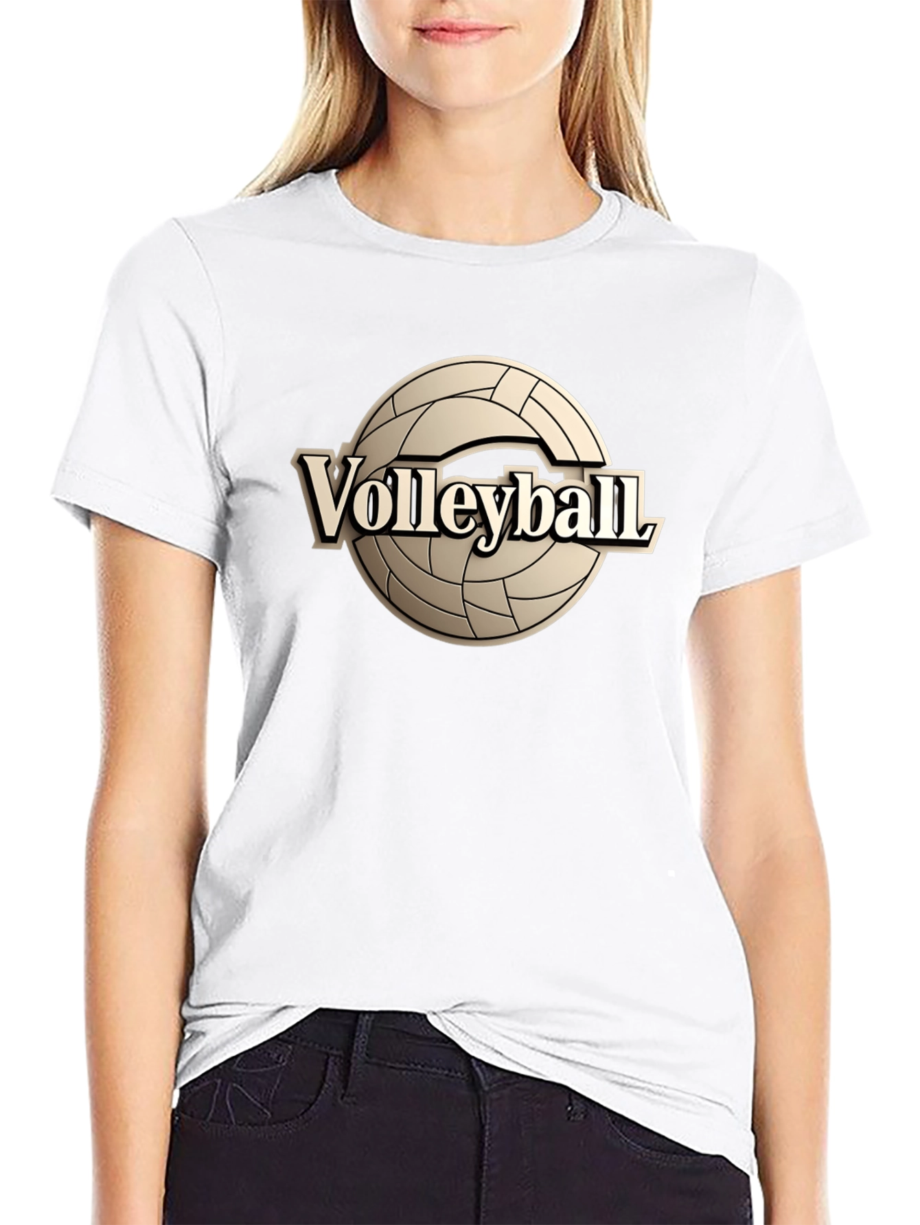 Black Volleyball Graphic Tee - Black Cotton T-Shirt view 9
