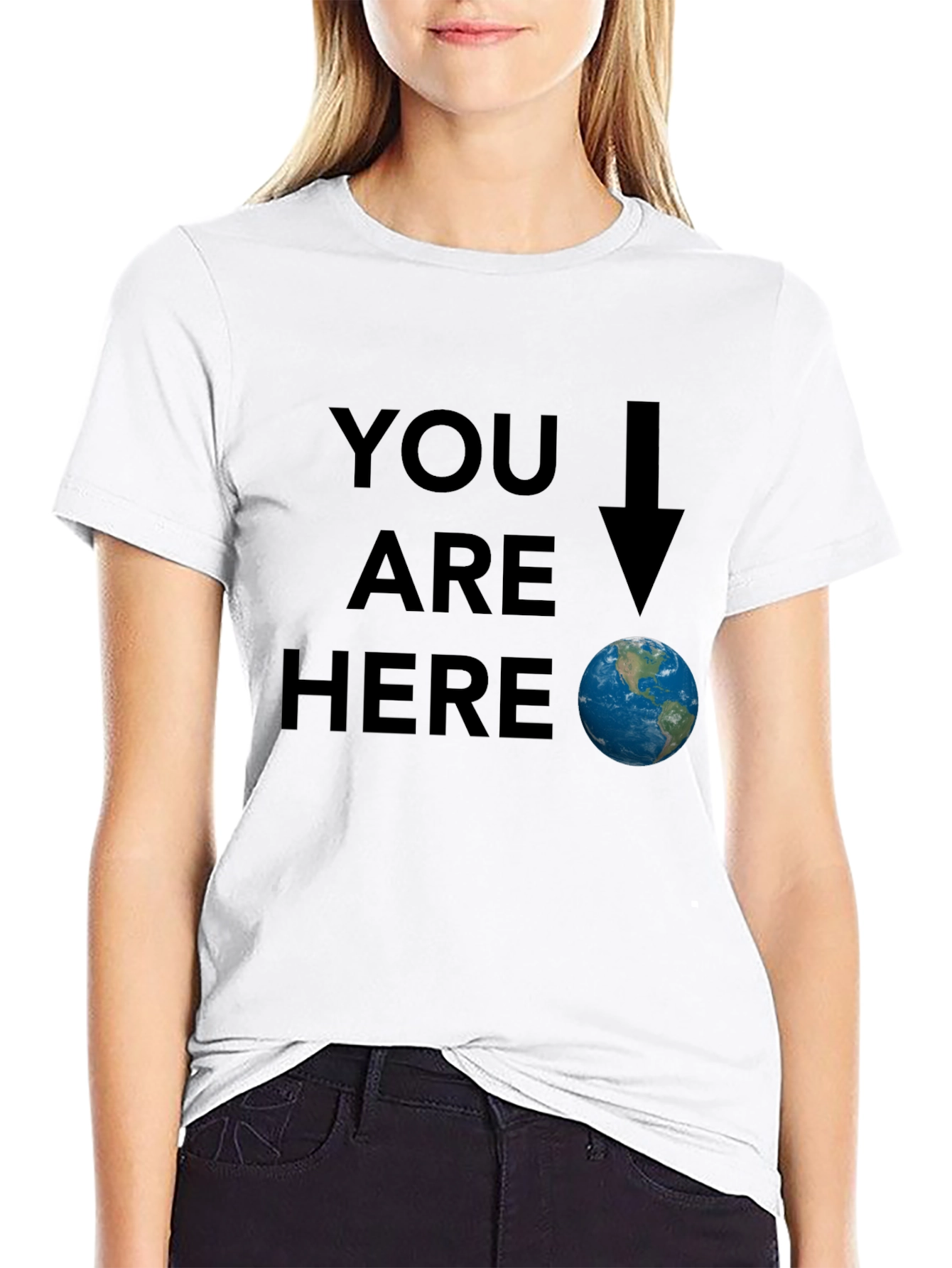 Black You Are Here Earth Graphic Tee - Black view 9