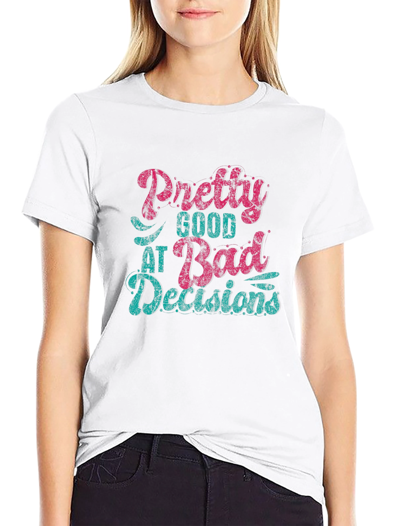 Black Pretty Good at Bad Decisions T-Shirt view 9
