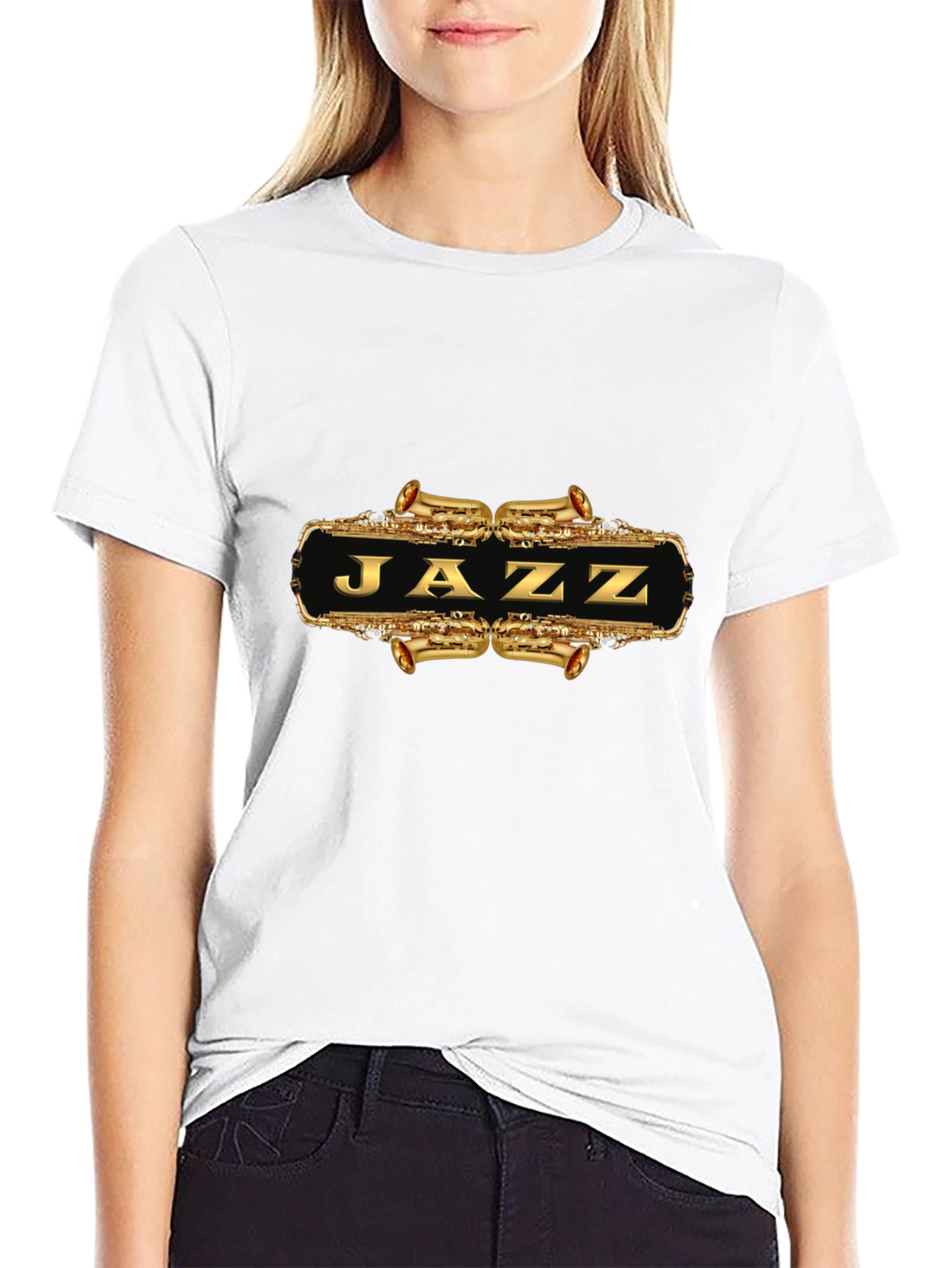 Black Jazz Saxophone T-Shirt - Black view 9