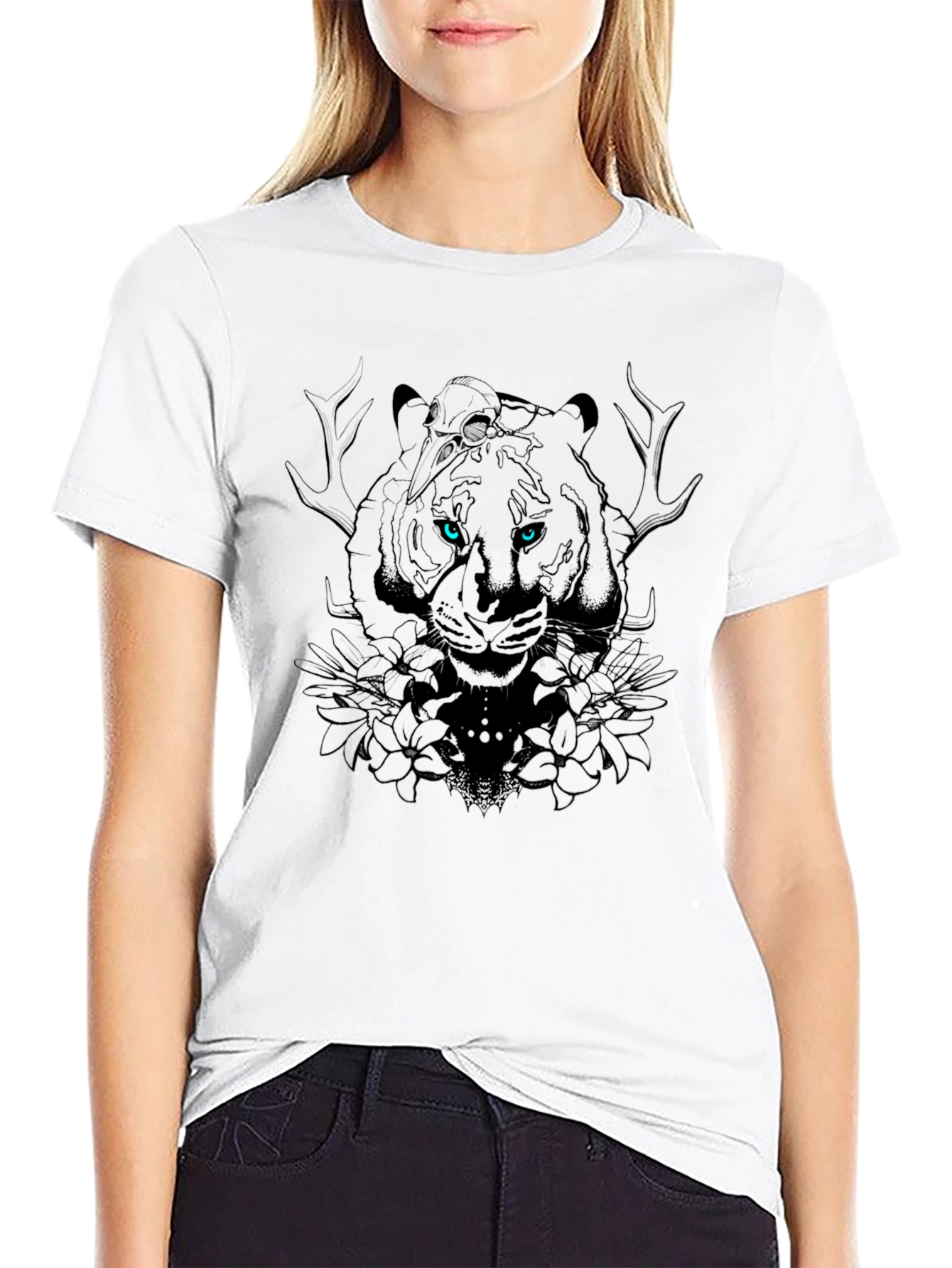 Black Mystic Tiger Graphic Tee - Black view 9
