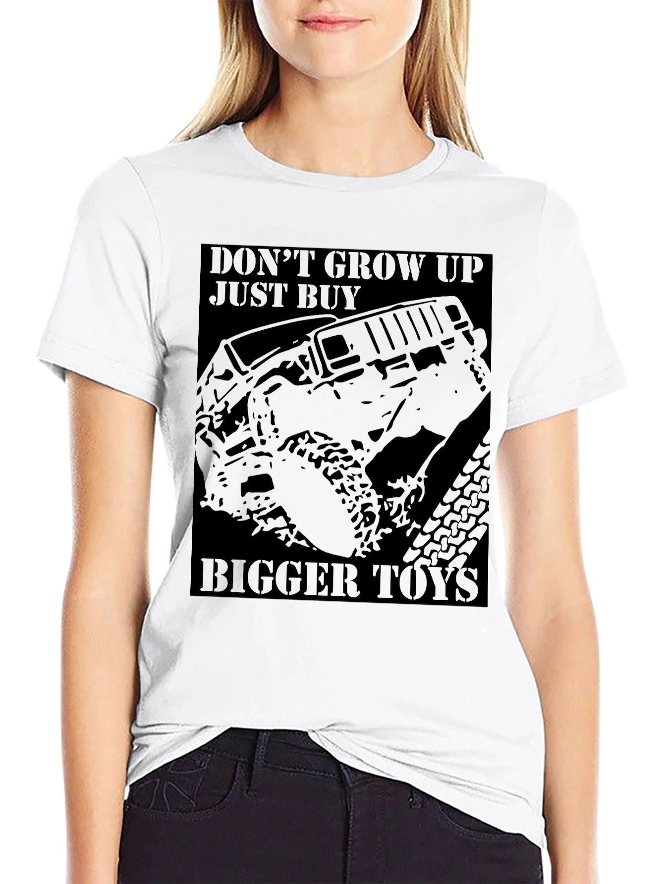 Black Don't Grow Up Bigger Toys T-Shirt Black Jeep Off-Road view 9