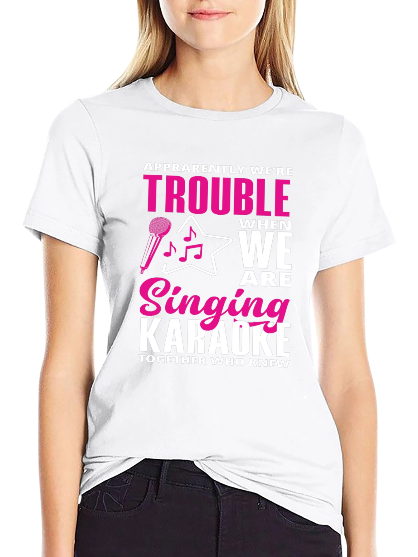 Black Karaoke Trouble Graphic Tee view 9