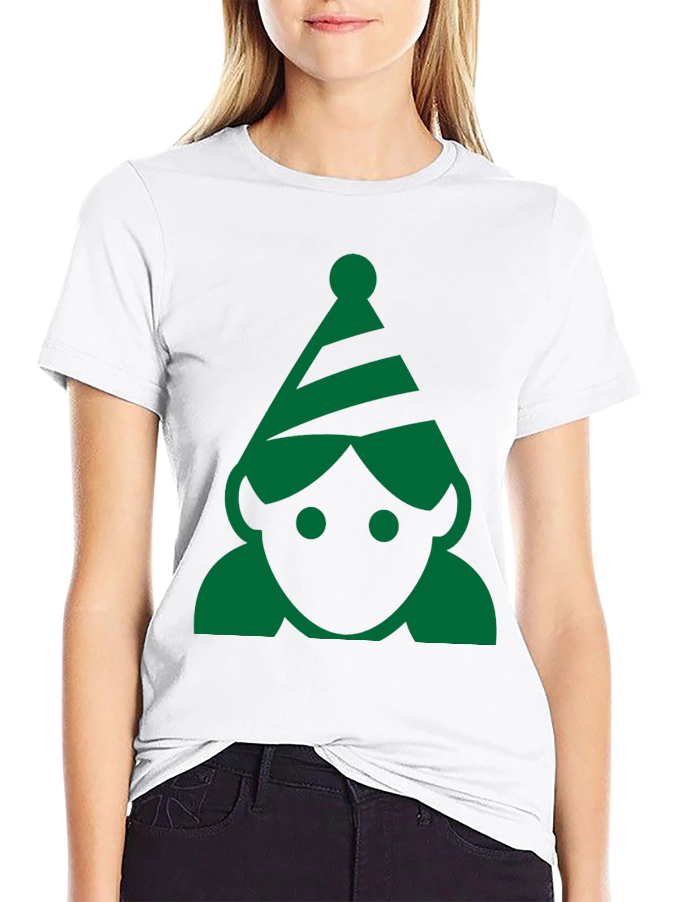 Black Green Elf Graphic Tee - Festive Holiday Shirt view 9