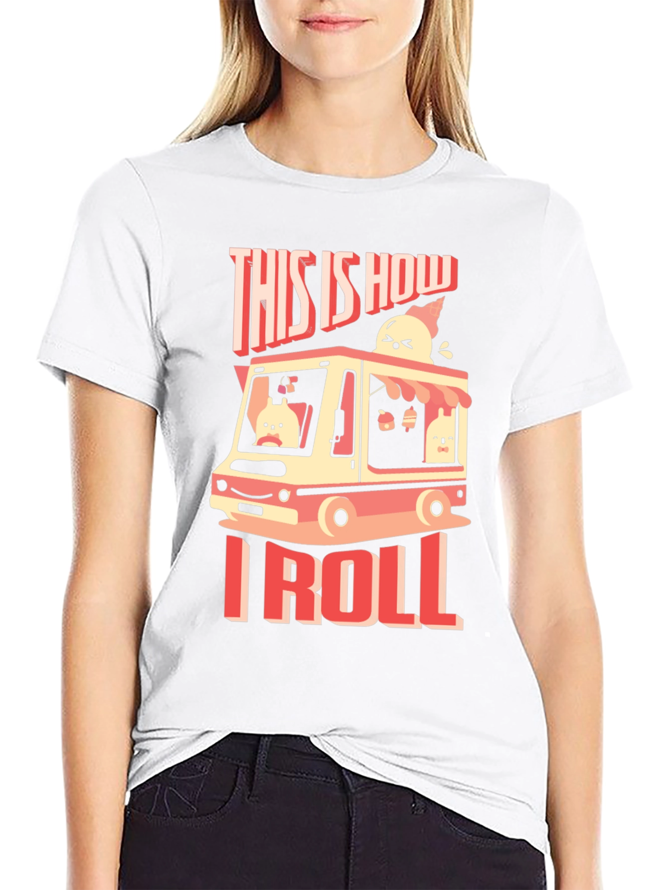 Black This is How I Roll T-Shirt - Ice Cream Truck Graphic Tee view 9