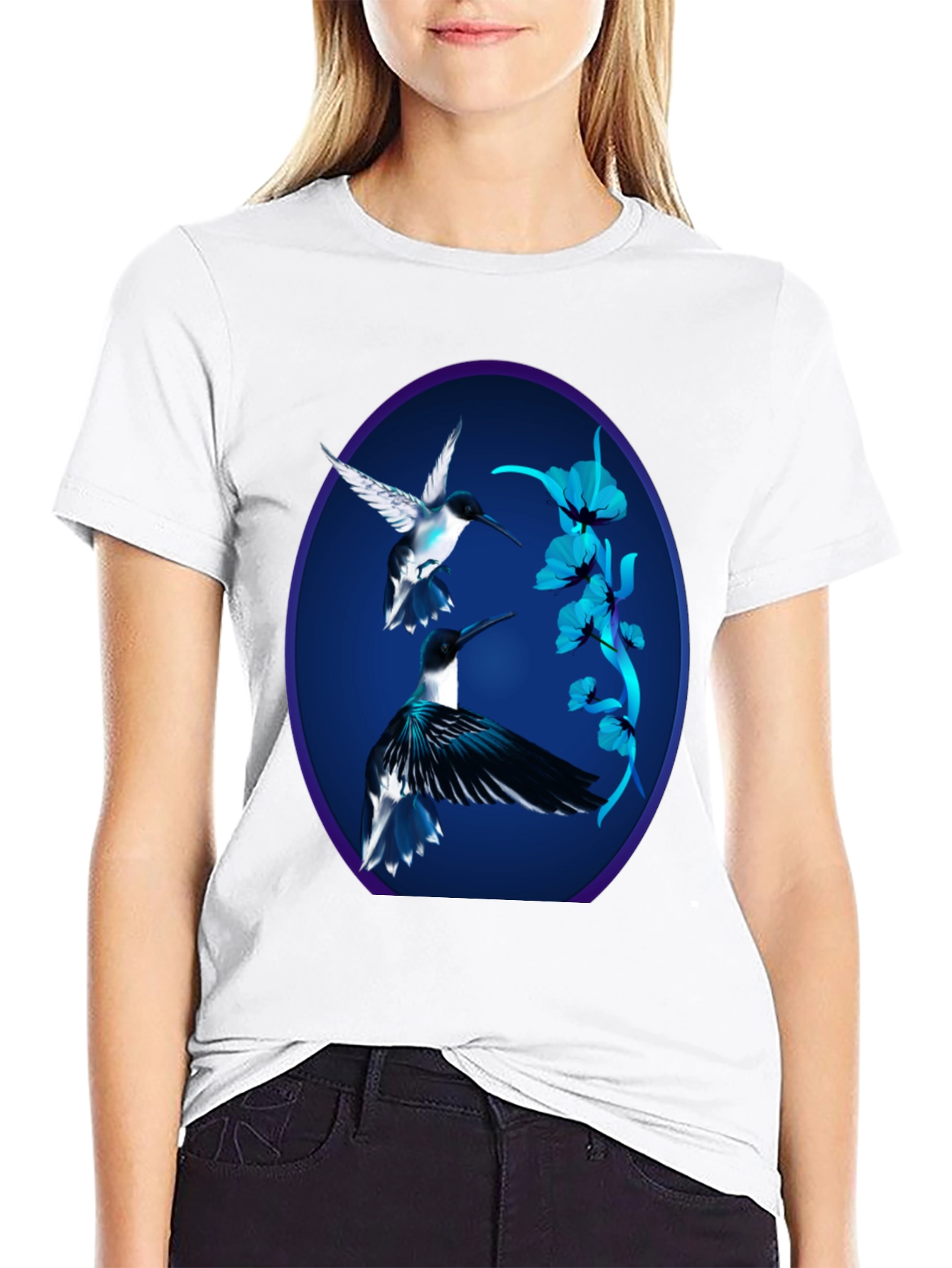 Black Hummingbird Graphic Black Tee view 9