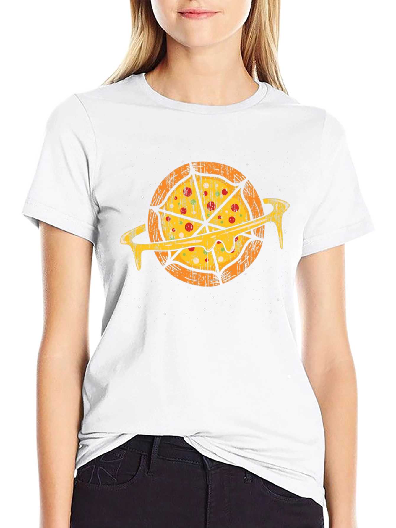 Black Pizza Planet Graphic T-Shirt - Unique Foodie Style view 9