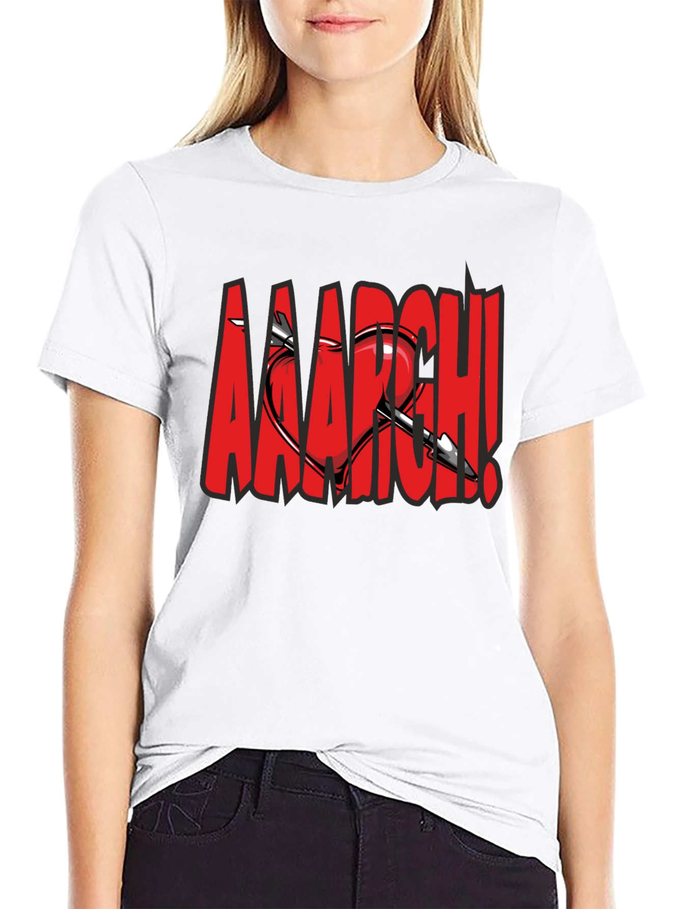 Black Heart Arrow Graphic Tee - Bold Statement Shirt view 9