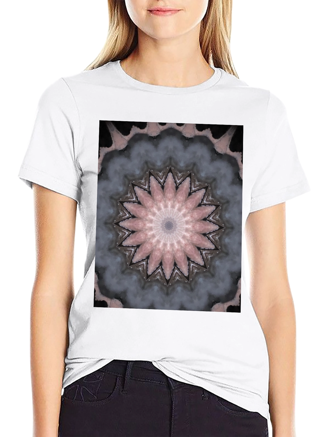 Black Mandala T-Shirt - Unique Graphic Tee view 9