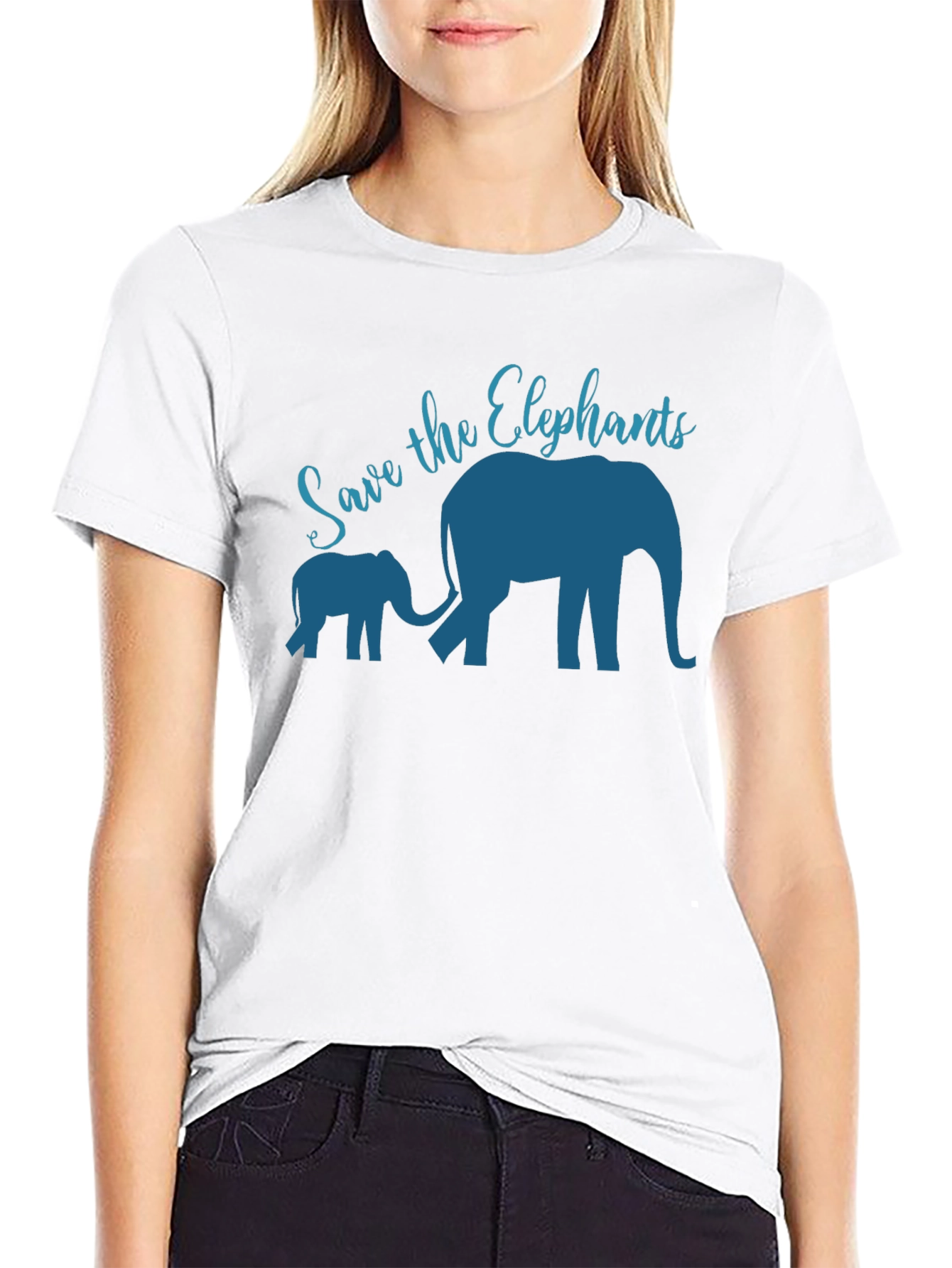 Black Save the Elephants Graphic Tee view 9