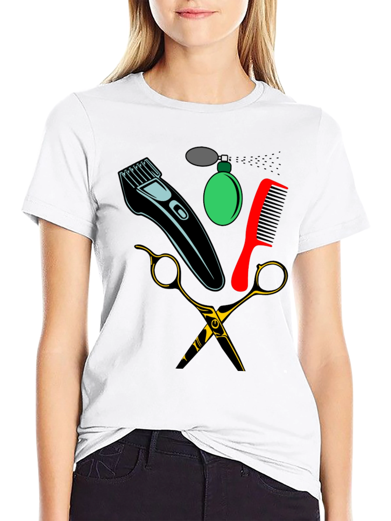 Black Barber Tools Graphic Tee - Black view 9