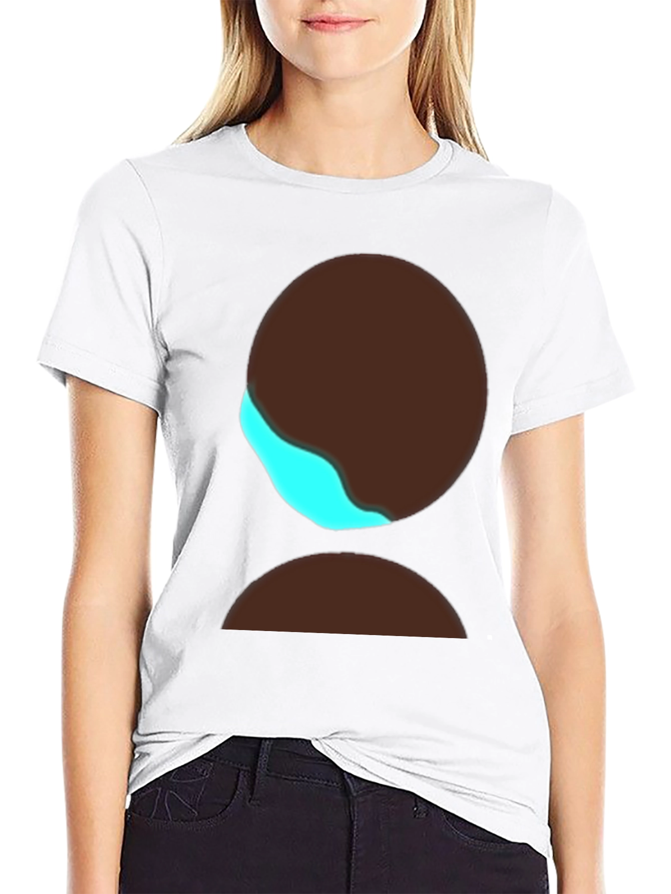Black Modern Graphic Tee - Black T-Shirt with Abstract Design view 9