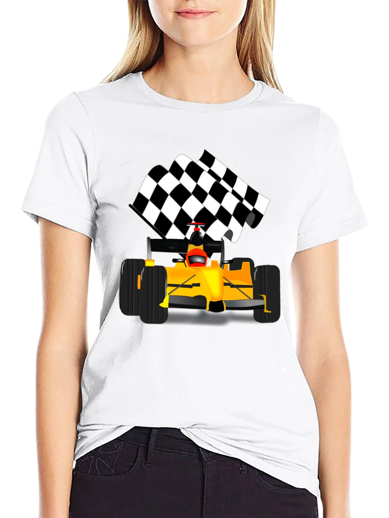 Black Formula Race Car T-Shirt view 9