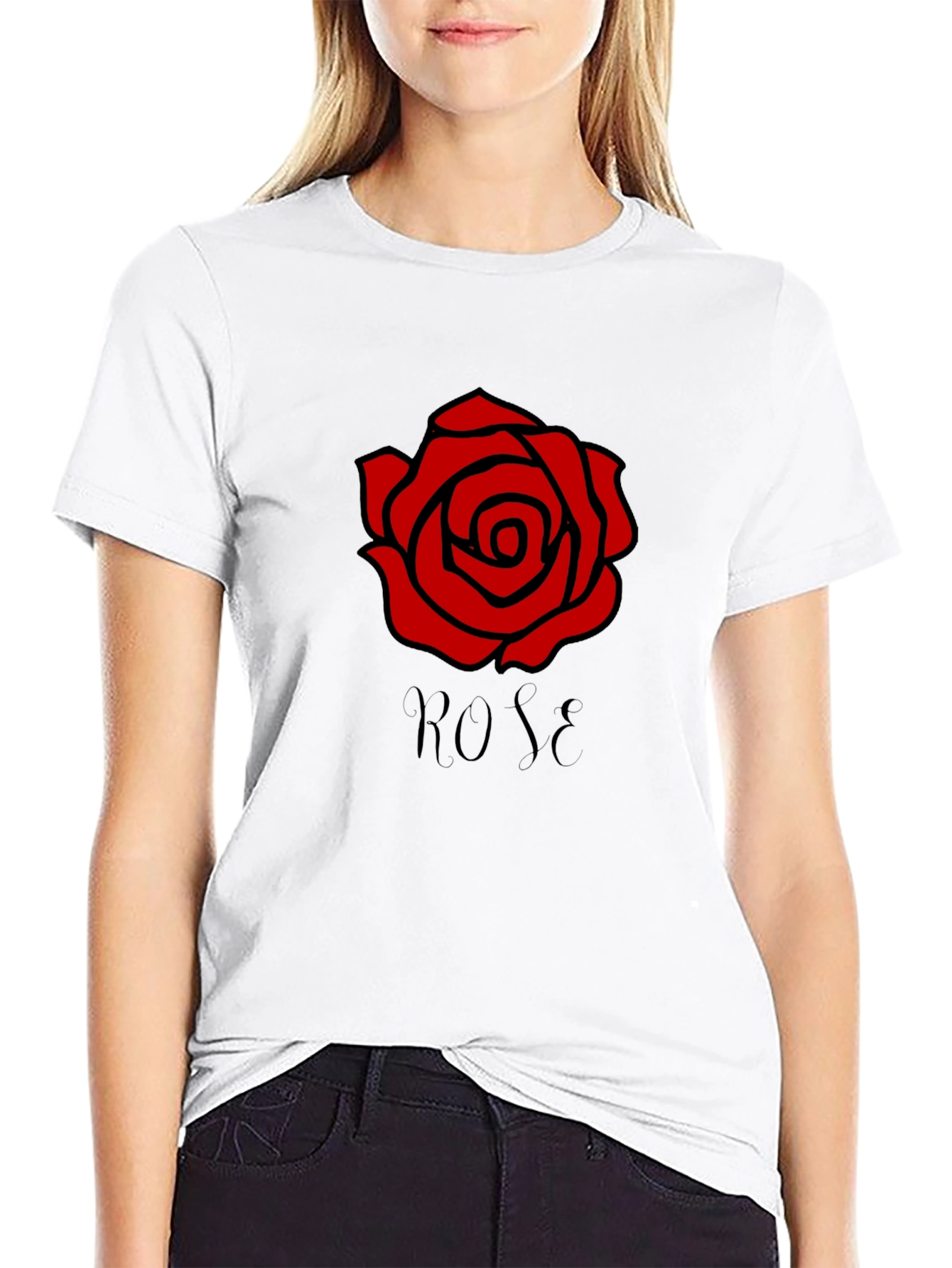 Black Rose Graphic T-Shirt - Stylish Casual Wear view 9
