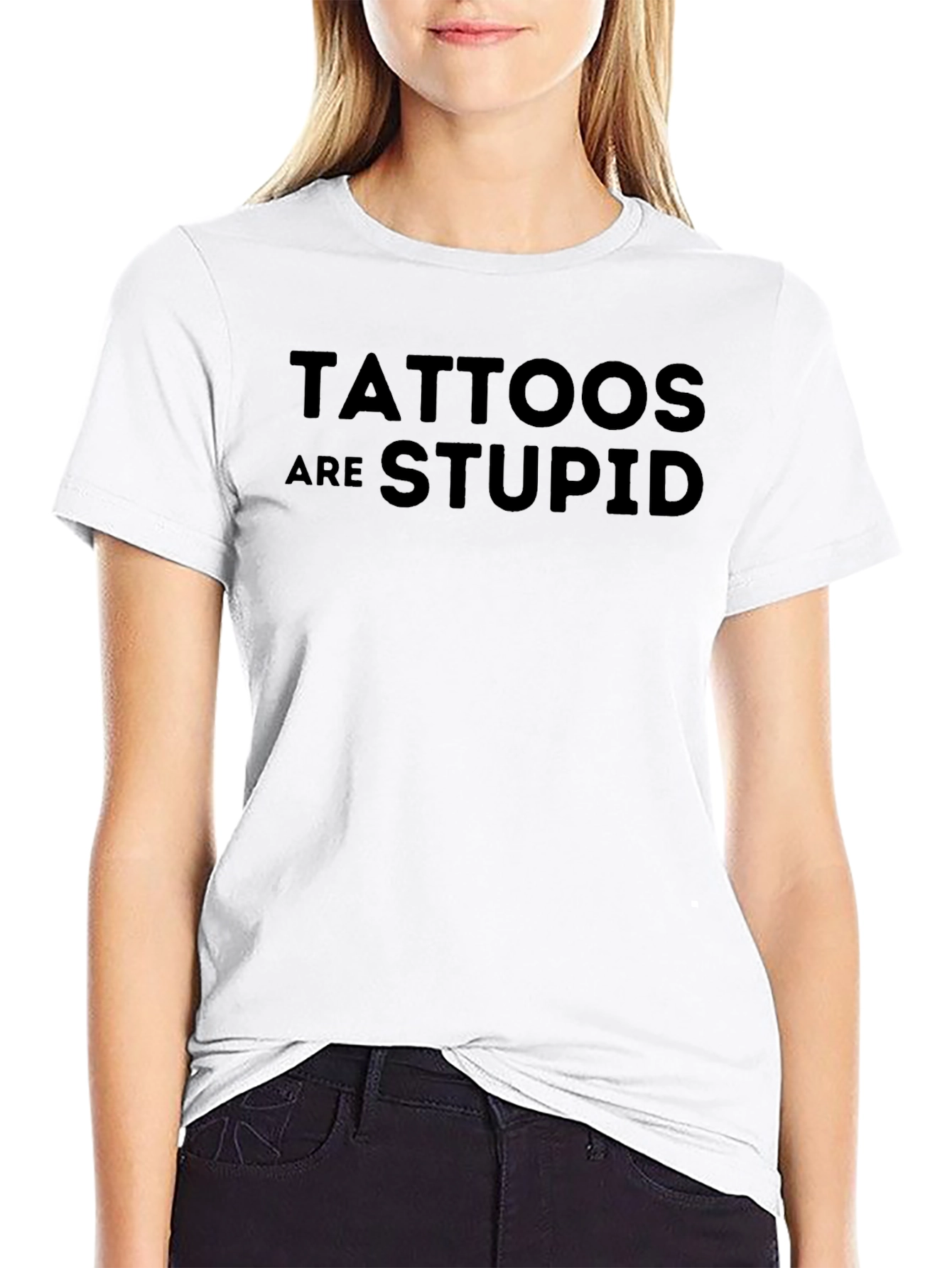 Black Tattoos Are Stupid Graphic T-Shirt view 9