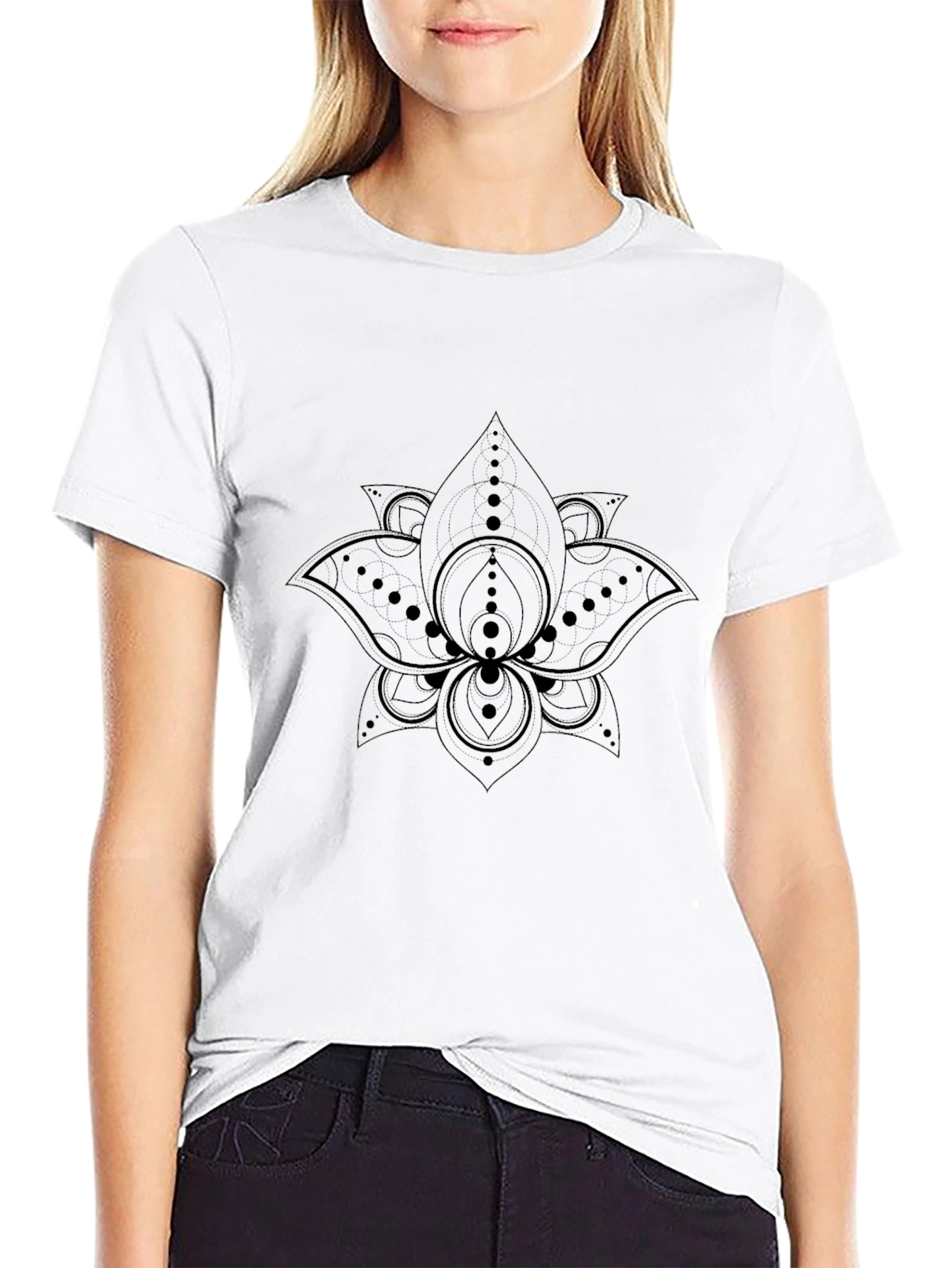 Black Lotus Graphic Black T-Shirt - Modern Comfort view 9