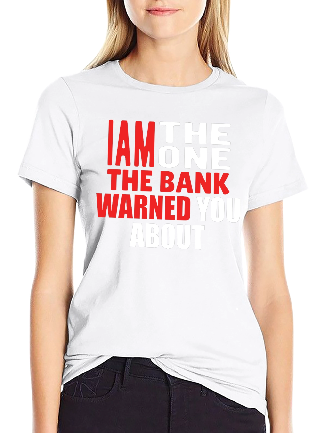 Black I am the One T-Shirt - Funny Bank Warning Tee view 9