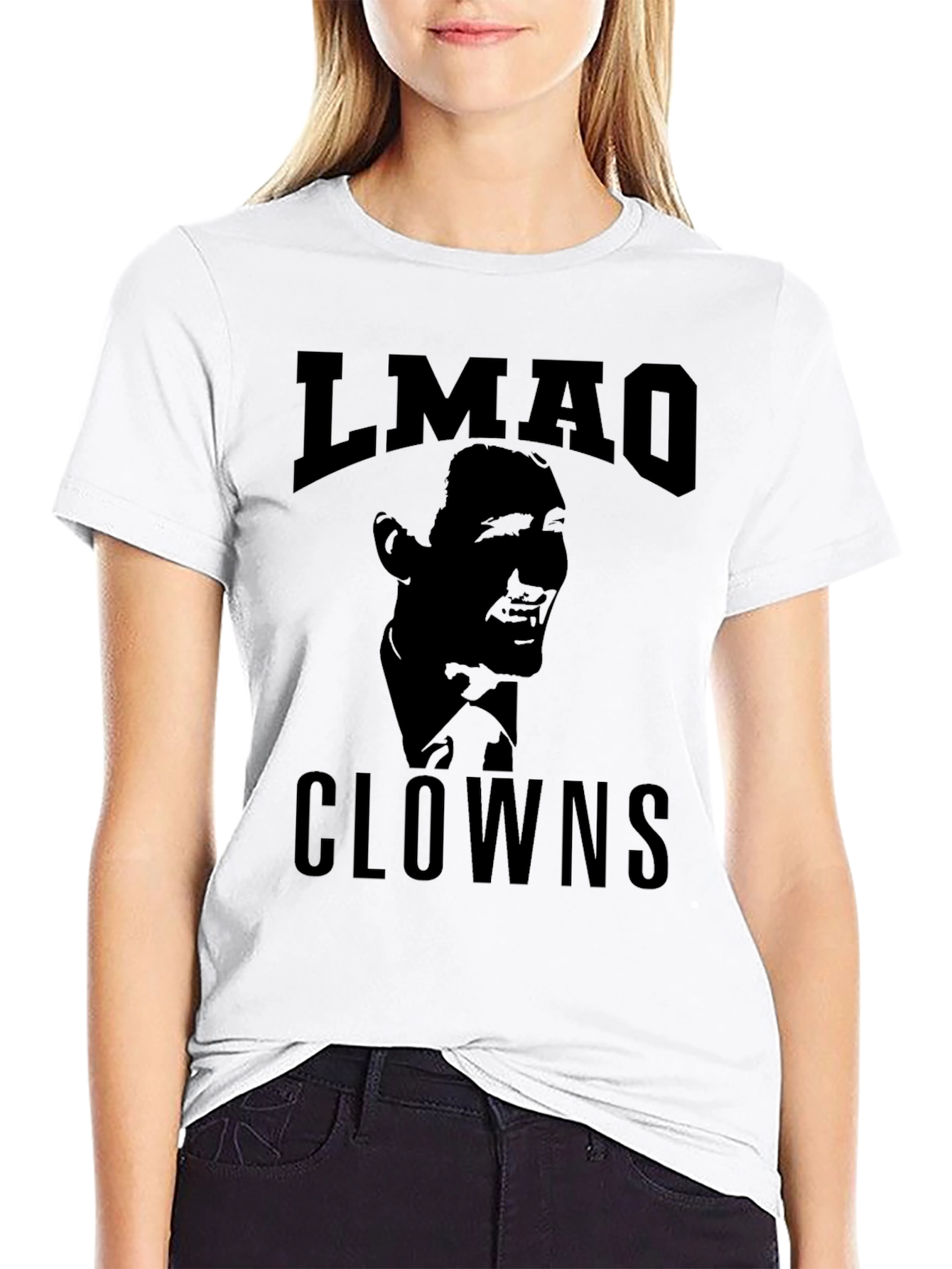 Black LMAO Clowns Graphic Tee - Black Cotton Blend view 9