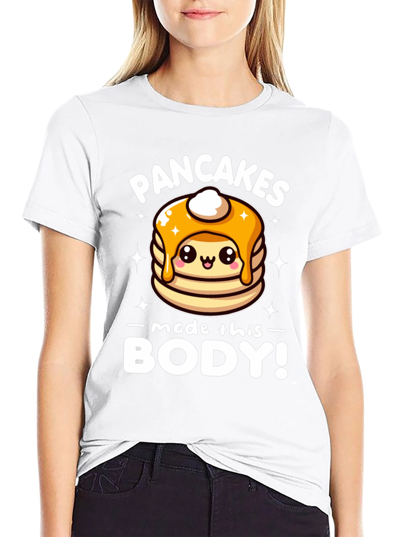 Black Pancakes Made This Body! Funny T-Shirt view 9