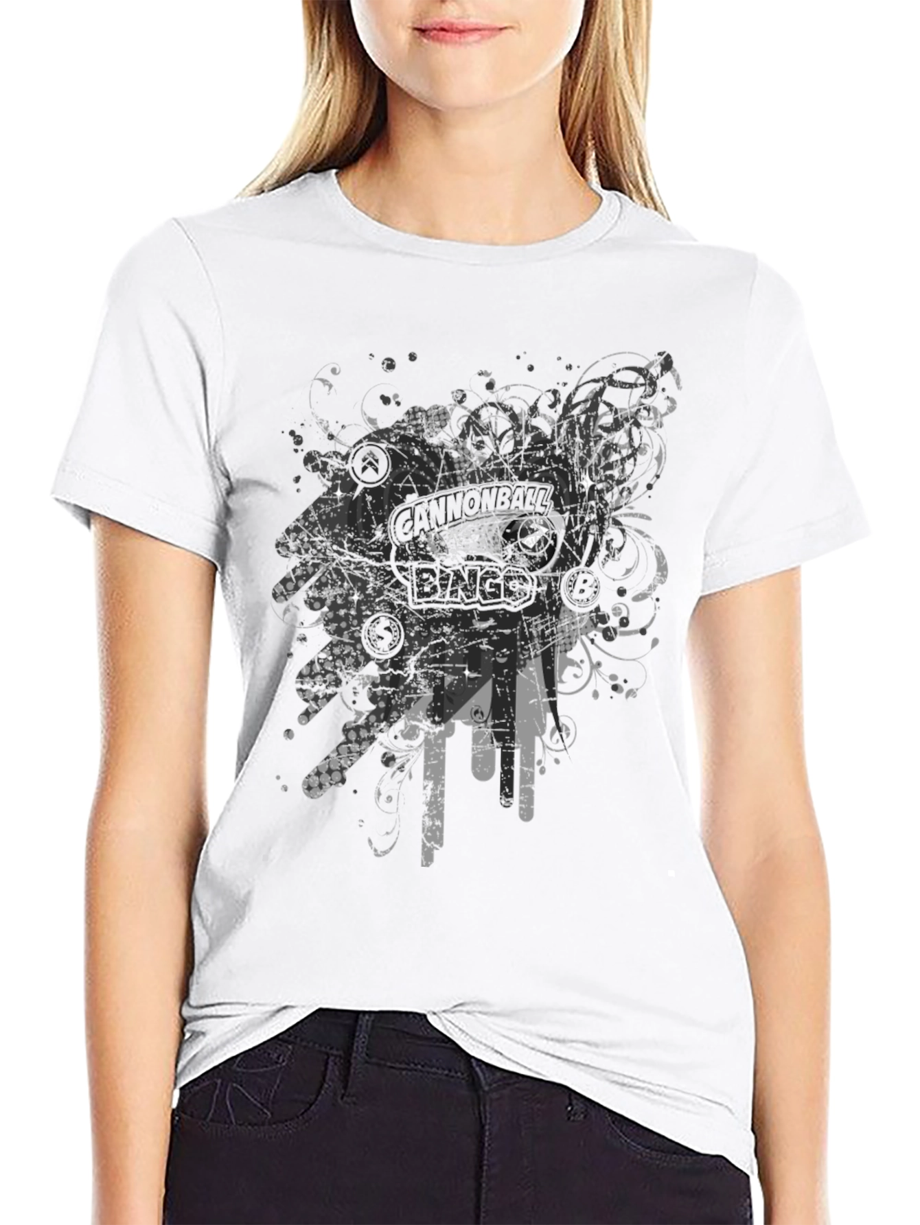 Edgy Bingo Graphic Black Tee - 9