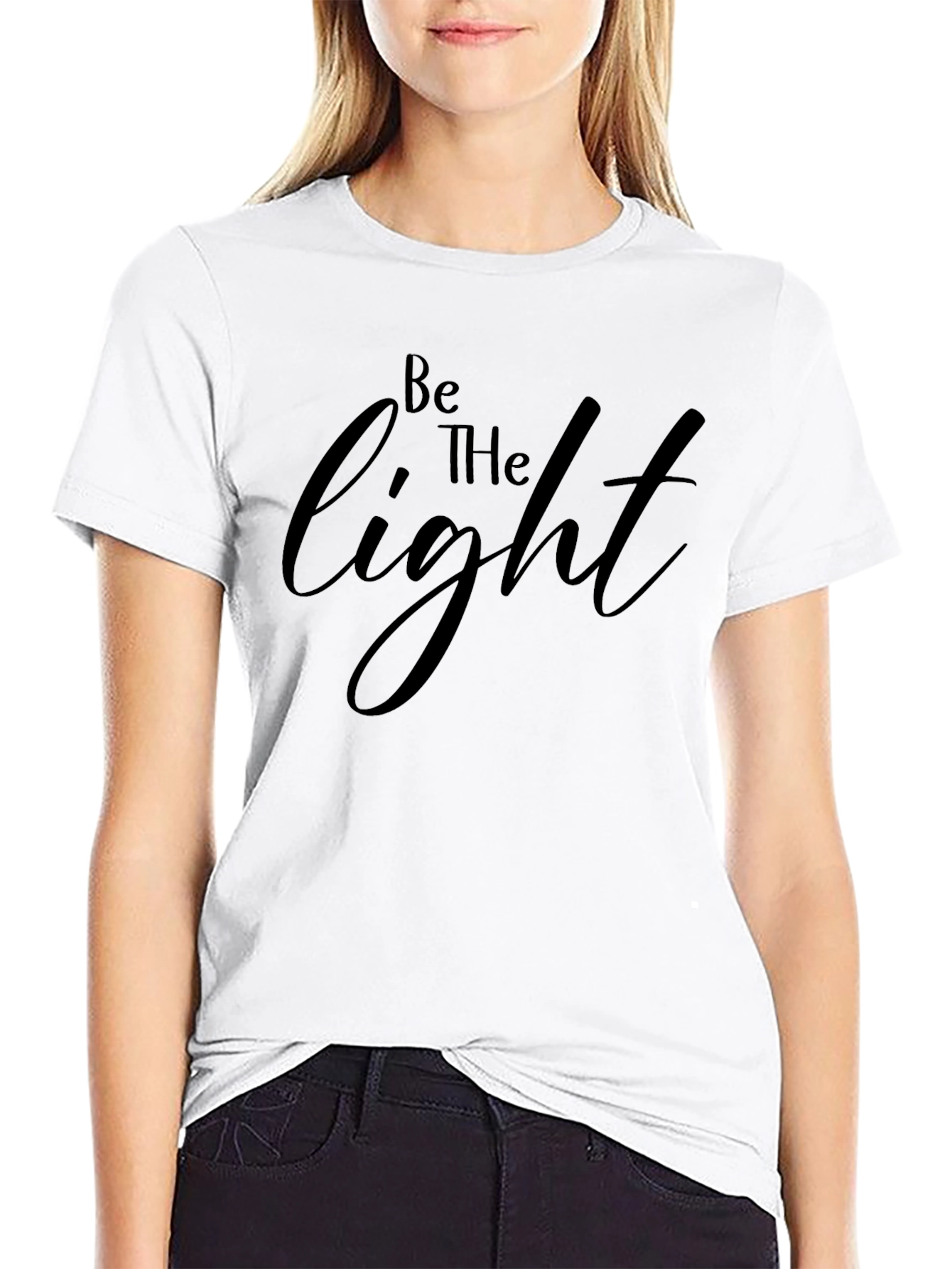 Black Be The Light Black Graphic T-Shirt view 9