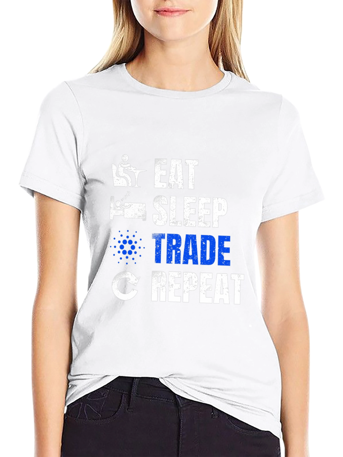 Black Eat Sleep Trade Repeat Crypto T-Shirt view 9