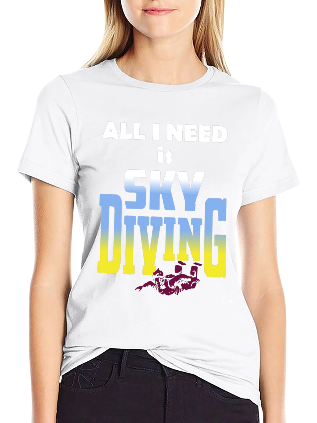 Black Skydiving T-Shirt: All I Need is Skydiving view 9