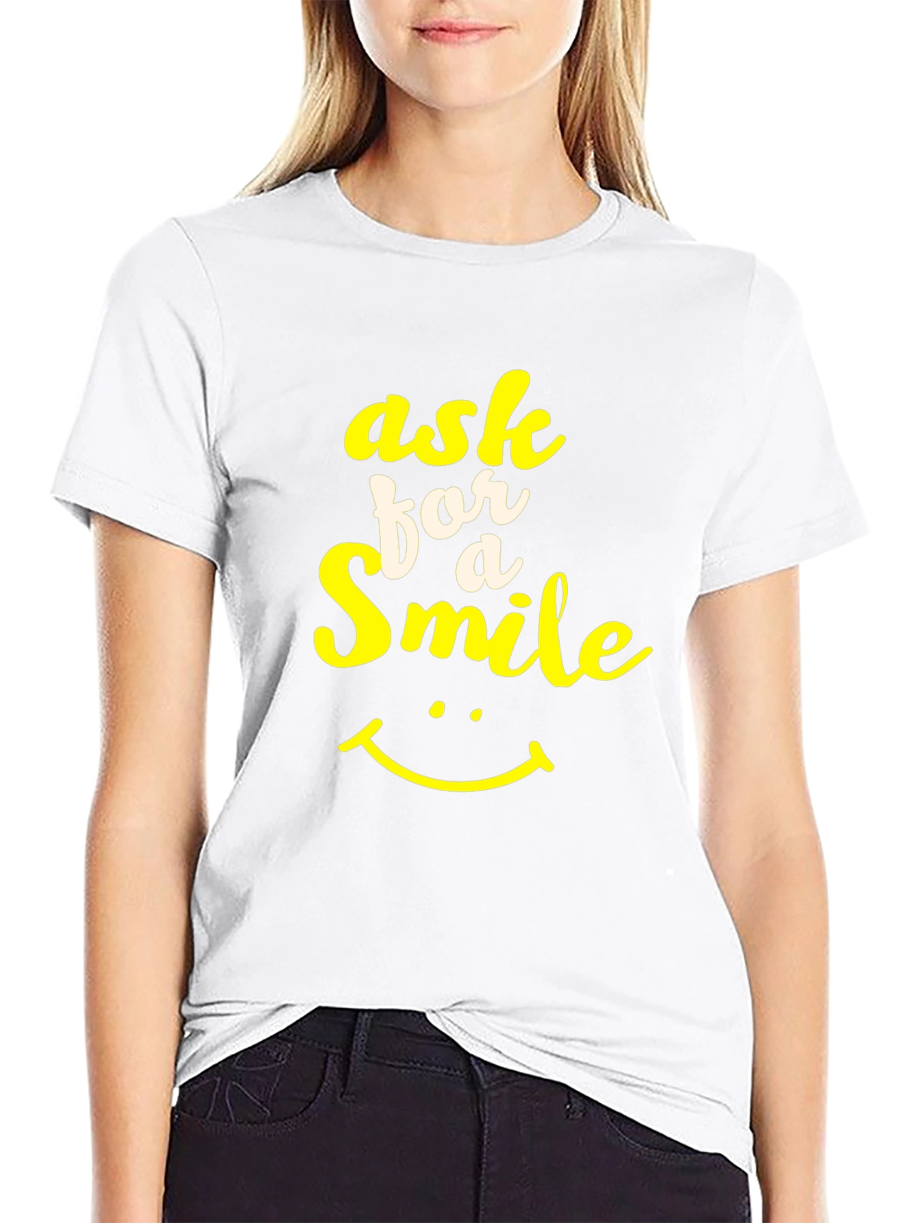 Black Ask for a Smile Graphic Tee - Black view 9