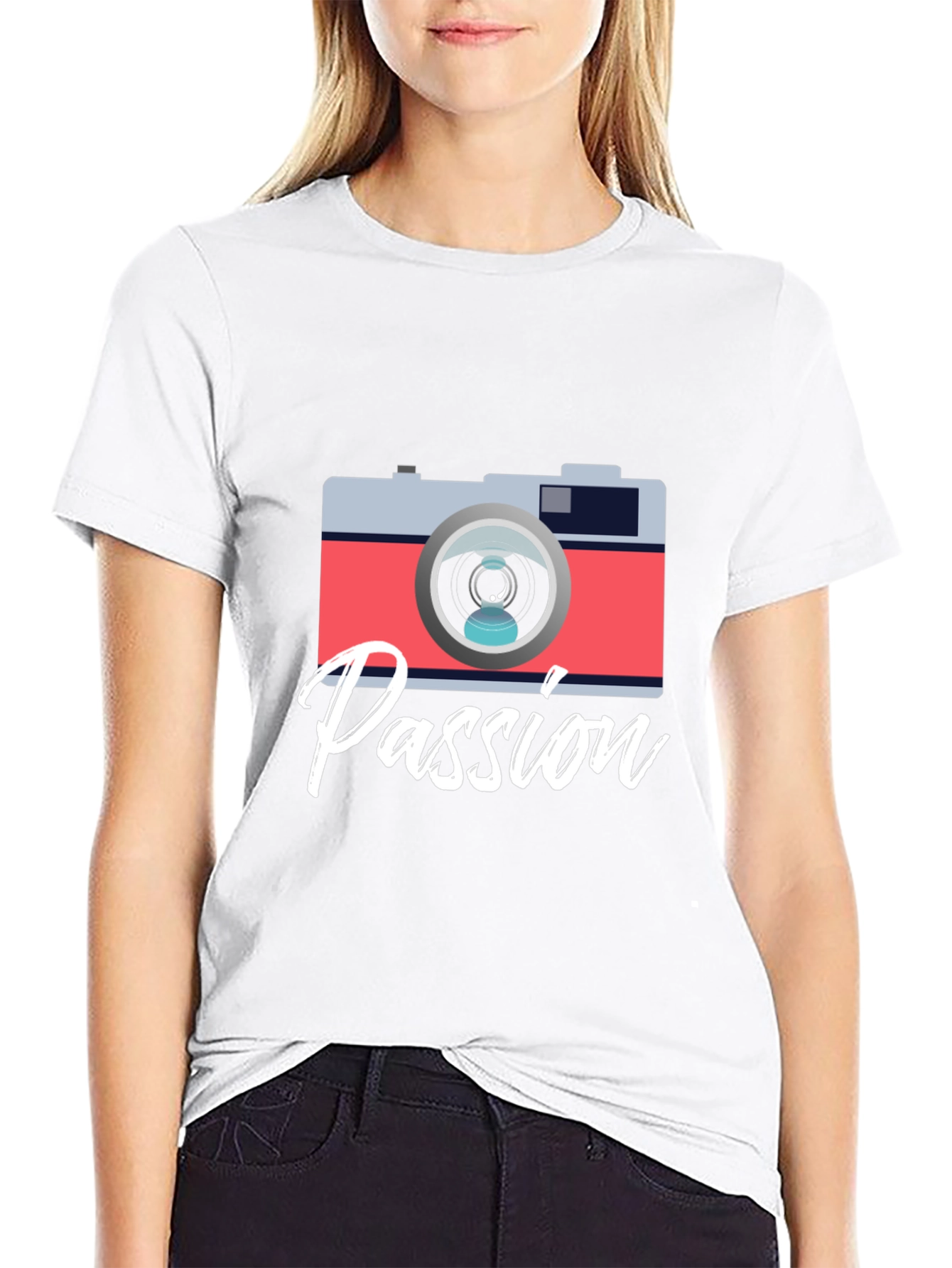 Black Passion Camera Graphic Tee - Photography Lover Shirt view 9