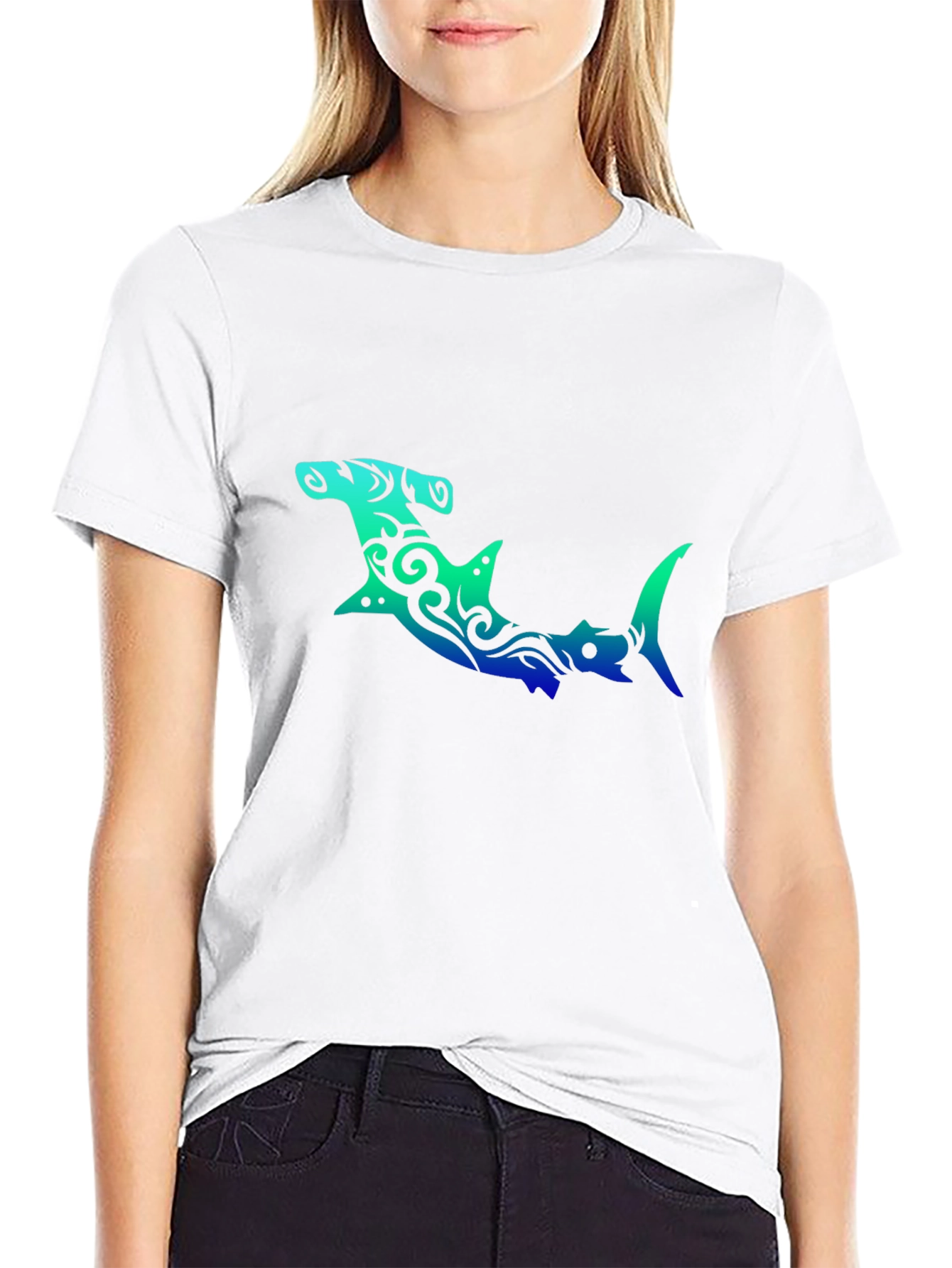 Black Hammerhead Shark Graphic Tee - Unique Design view 9
