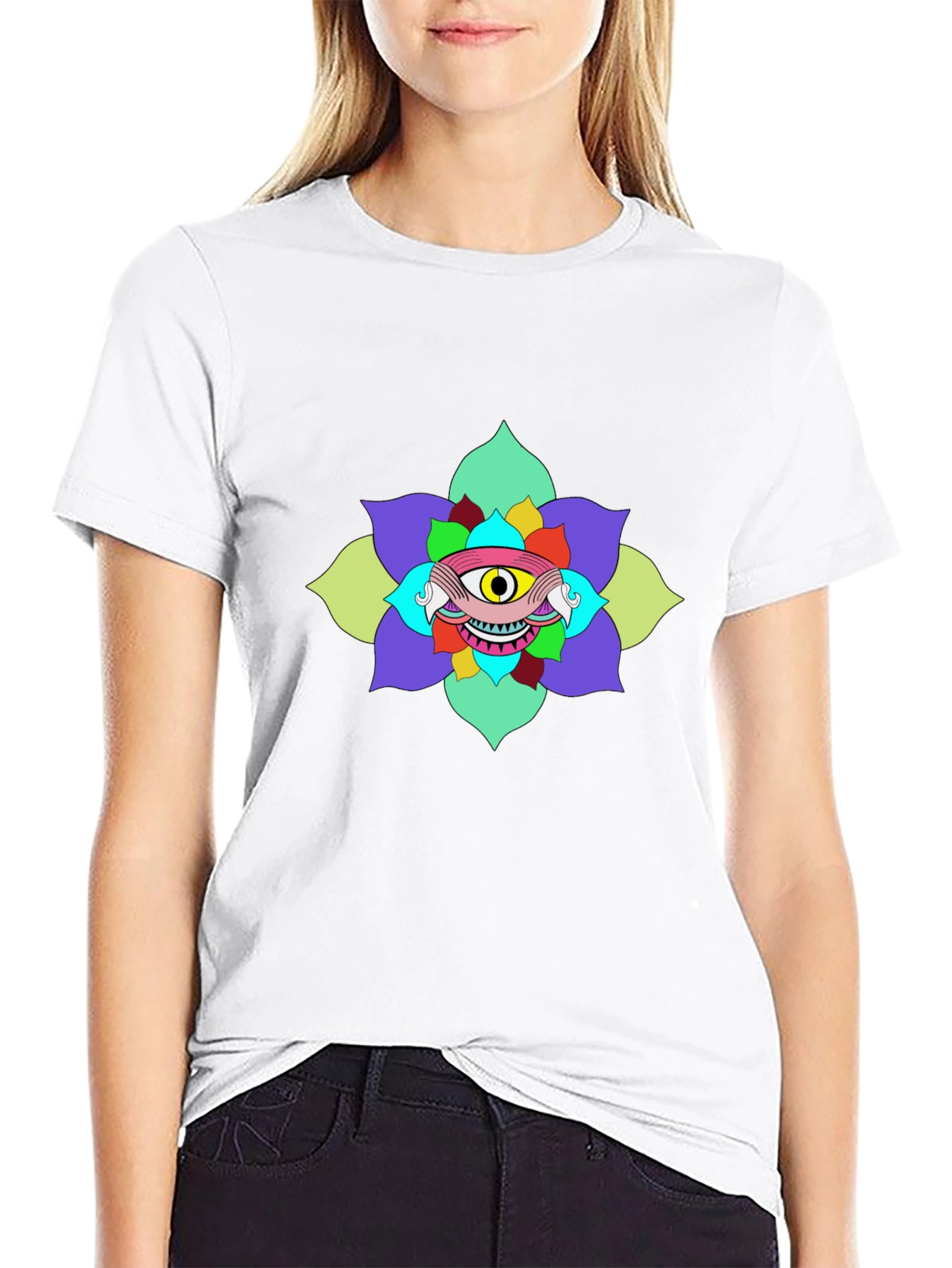 Black Eye Flower Graphic Tee - Unique Design view 9