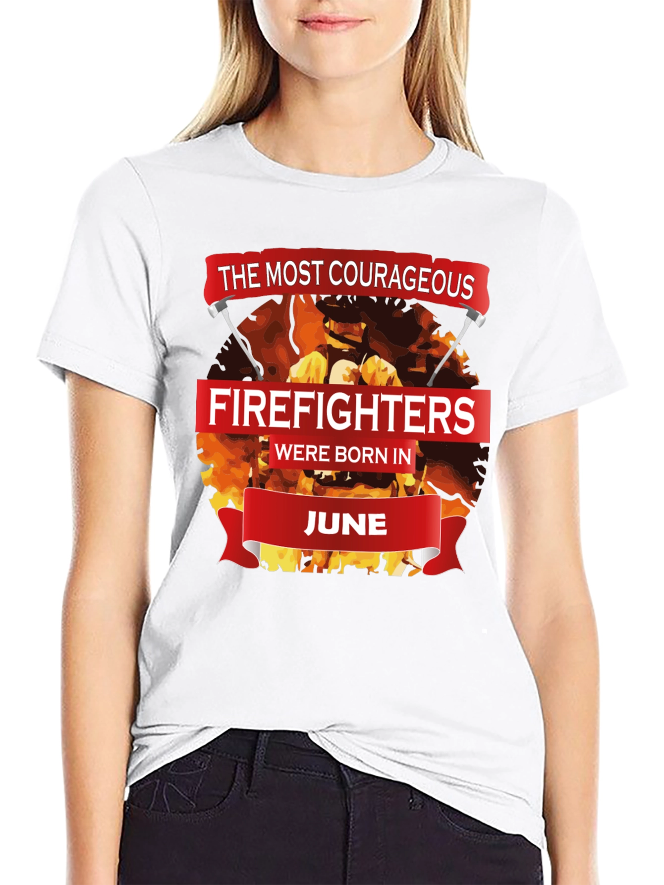 Black Courageous Firefighters Born in June T-Shirt view 9