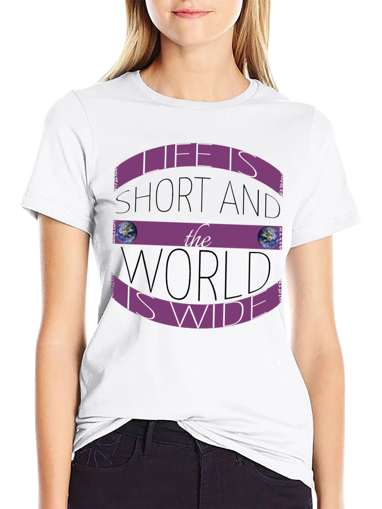 Black Life is Short World is Wide T-Shirt view 9