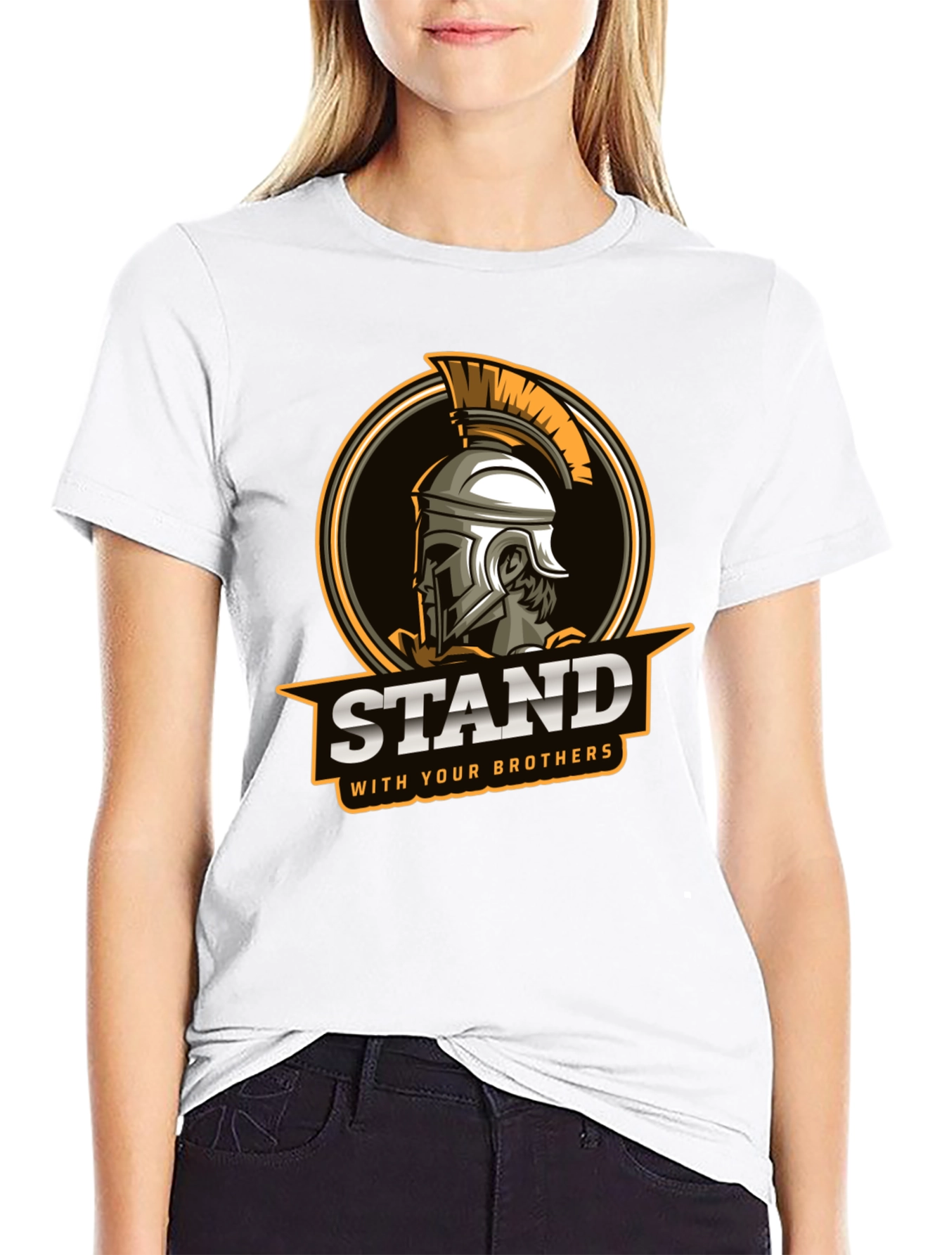 Black Stand With Your Brothers Graphic Tee view 9