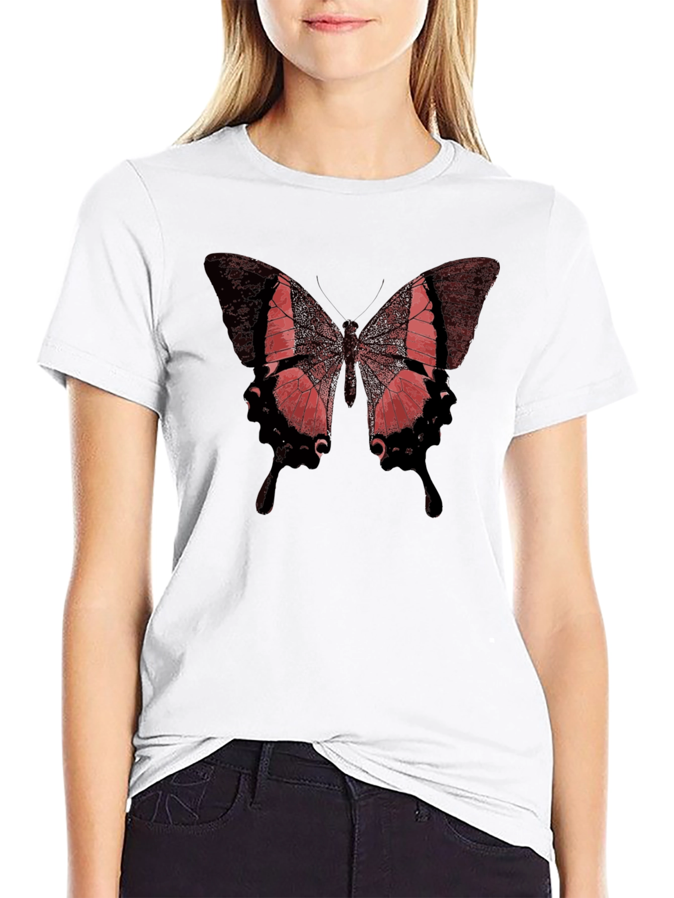 Black Butterfly Graphic Tee - Stylish Black T-Shirt view 9