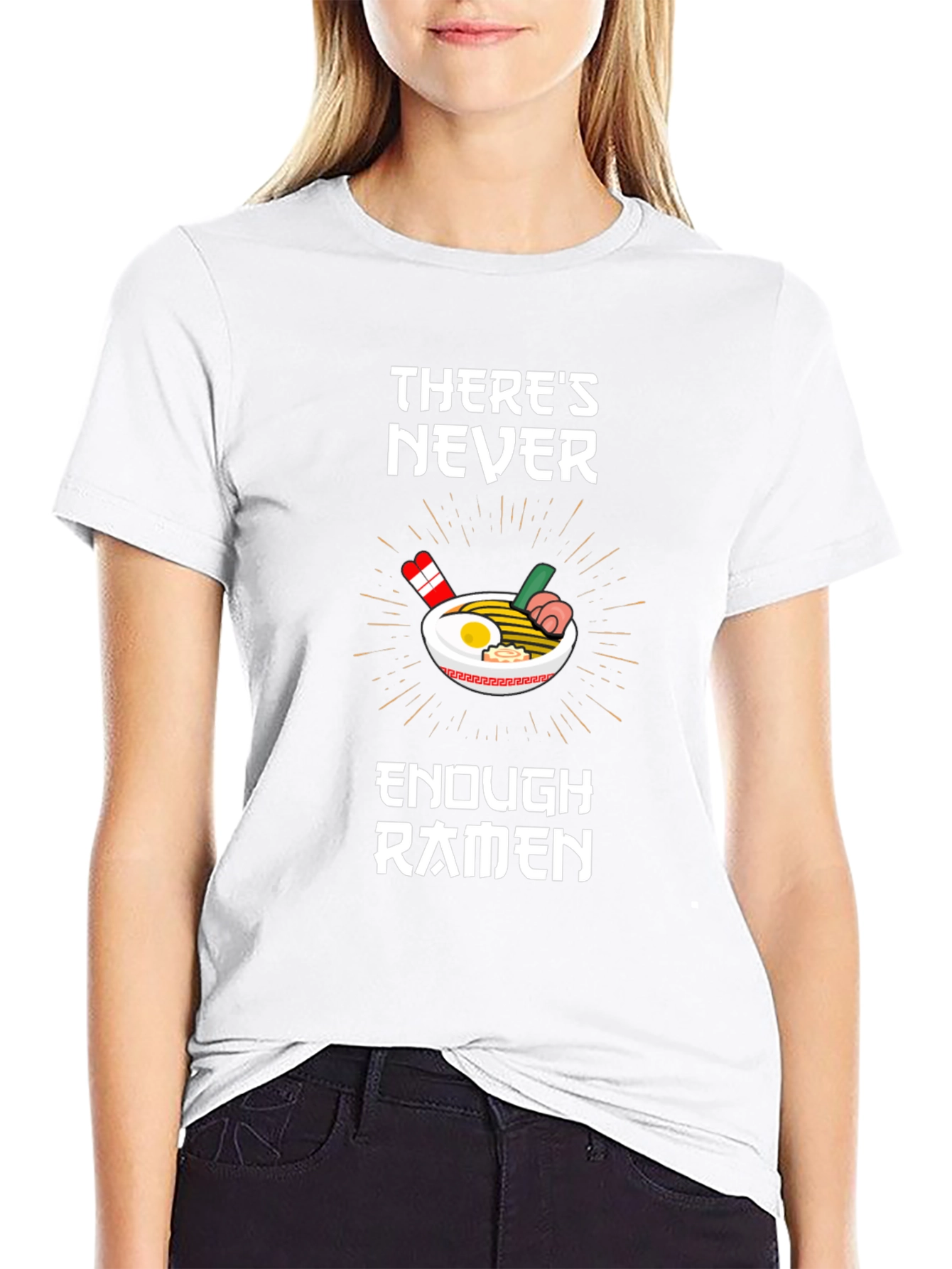 Black Ramen Lover T-Shirt - There's Never Enough Ramen Graphic Tee view 9
