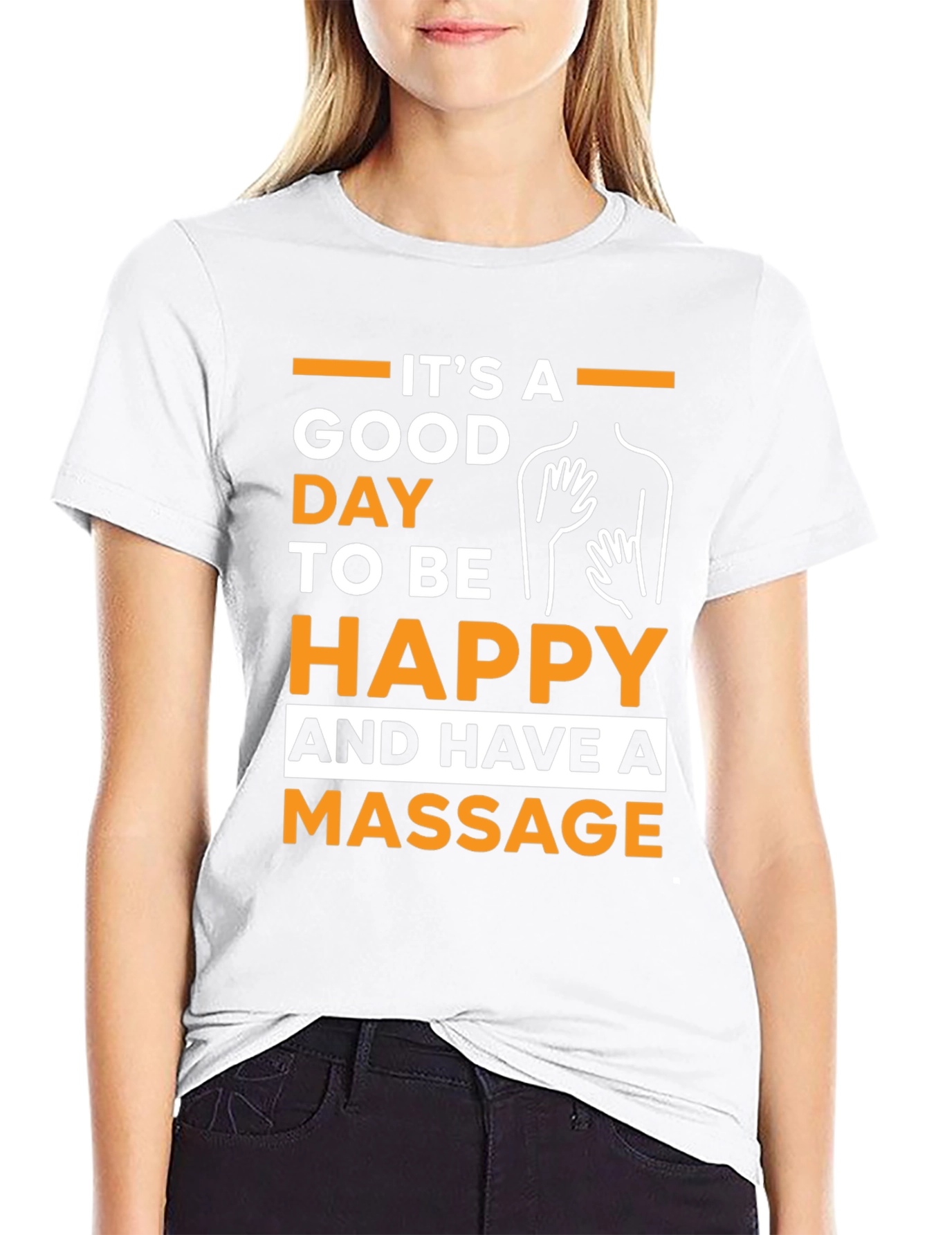 Black Good Day for Massage Graphic Tee - Unisex view 9