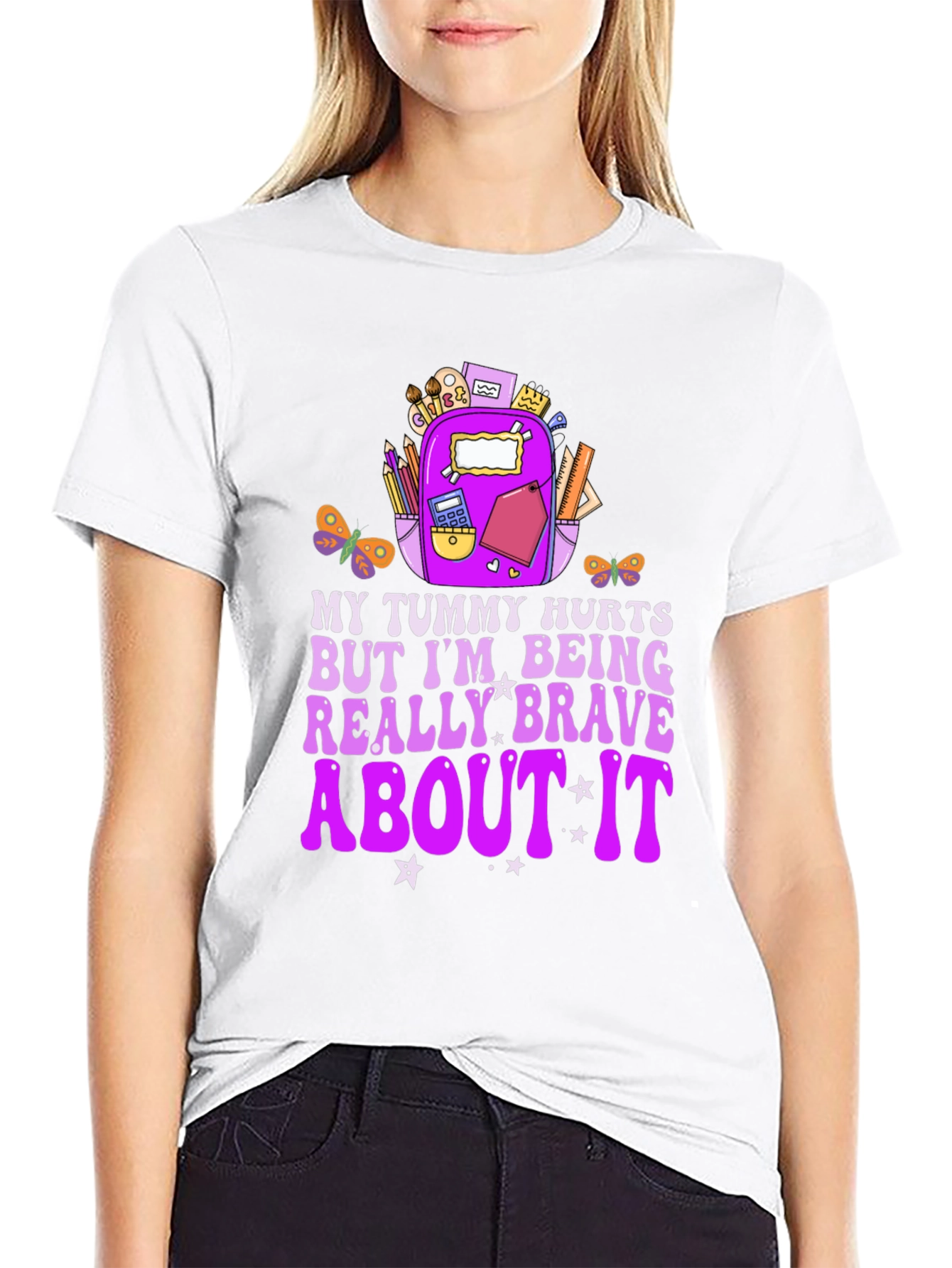 Black My Tummy Hurts Brave Graphic Tee view 9