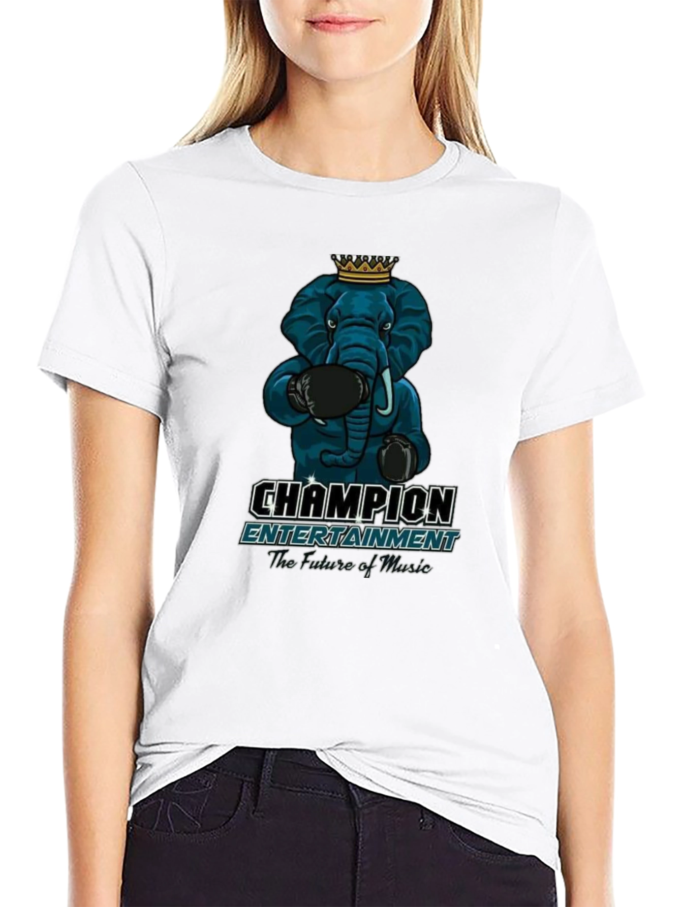 Black Champion Entertainment Elephant Boxing T-Shirt view 9