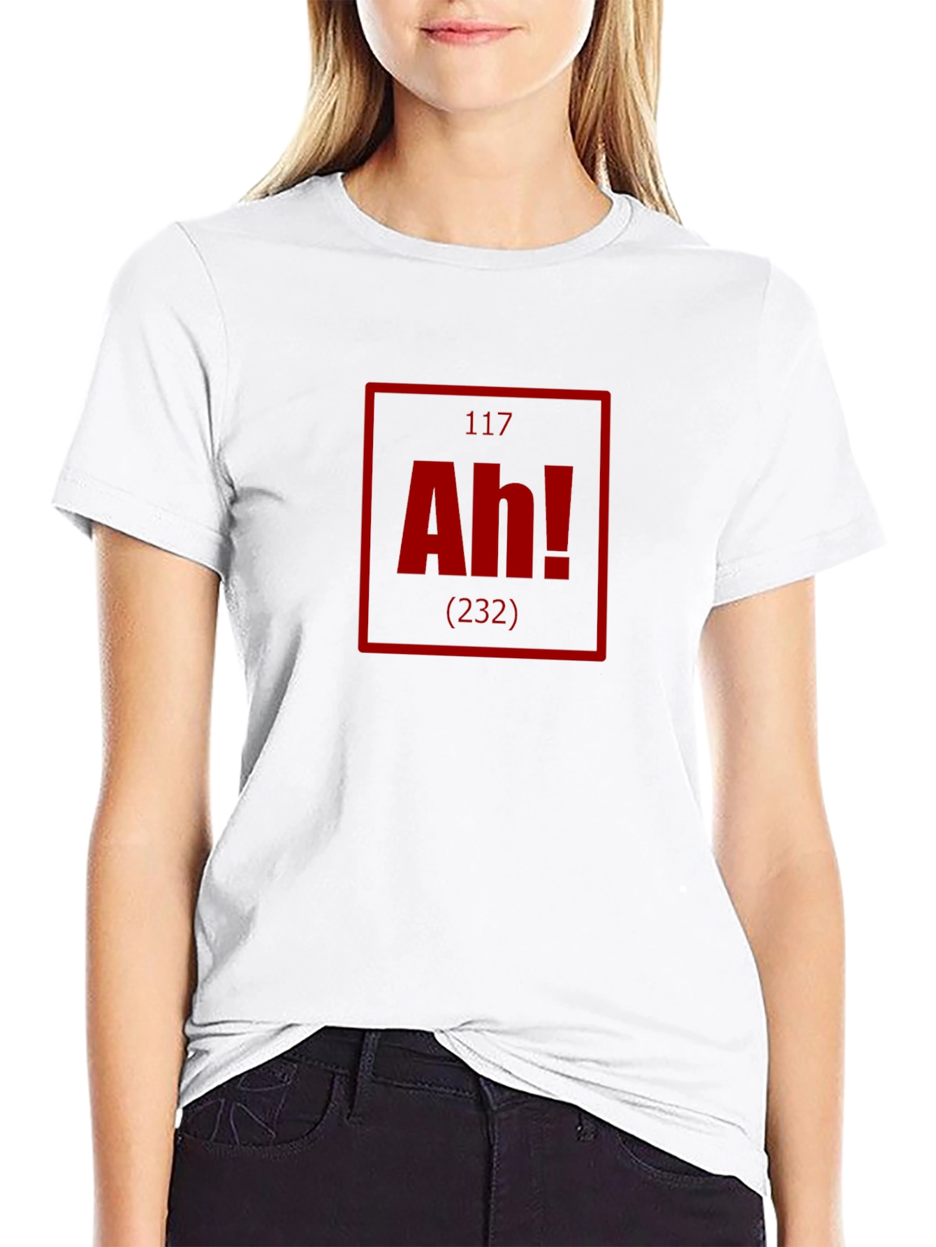 Black Ah! Periodic Table Funny Men's Black T-Shirt view 9
