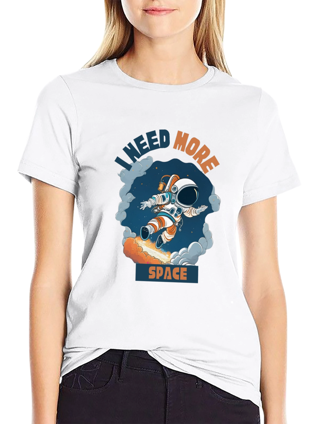 Black I Need More Space T-Shirt - Astronaut Design view 9