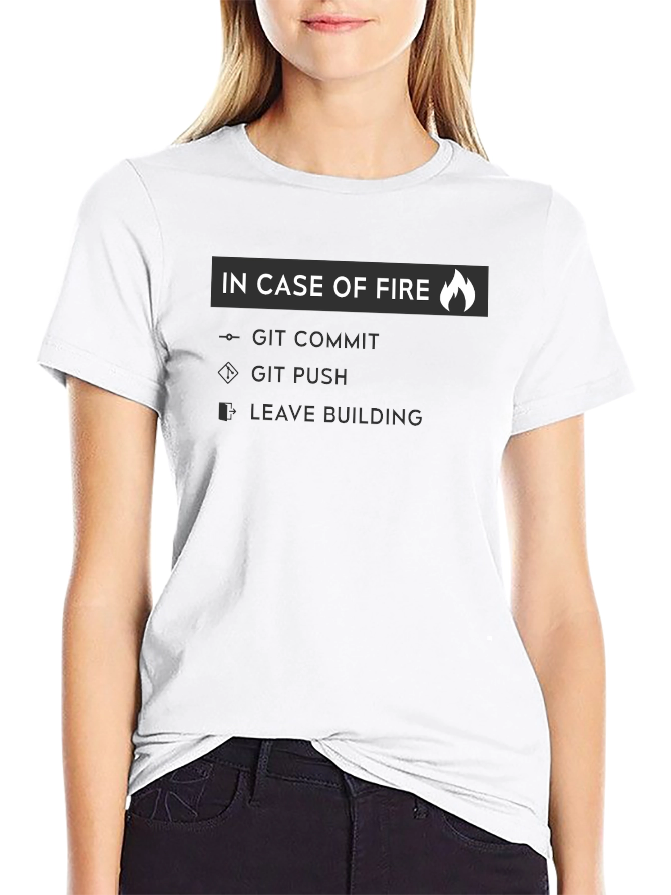 Black In Case Of Fire Git Commit T-Shirt view 9