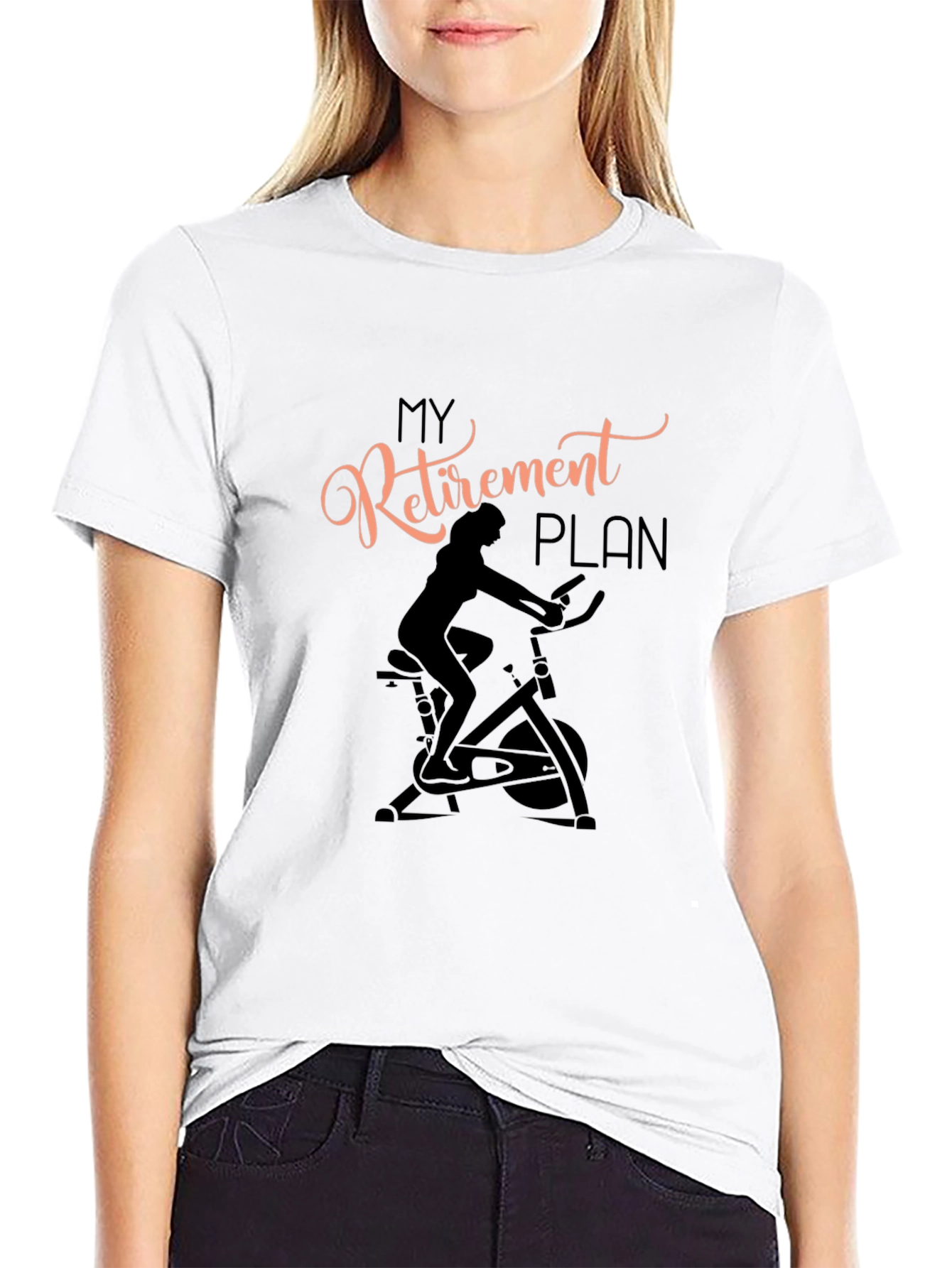 Black Retirement Plan Cycling T-Shirt view 9