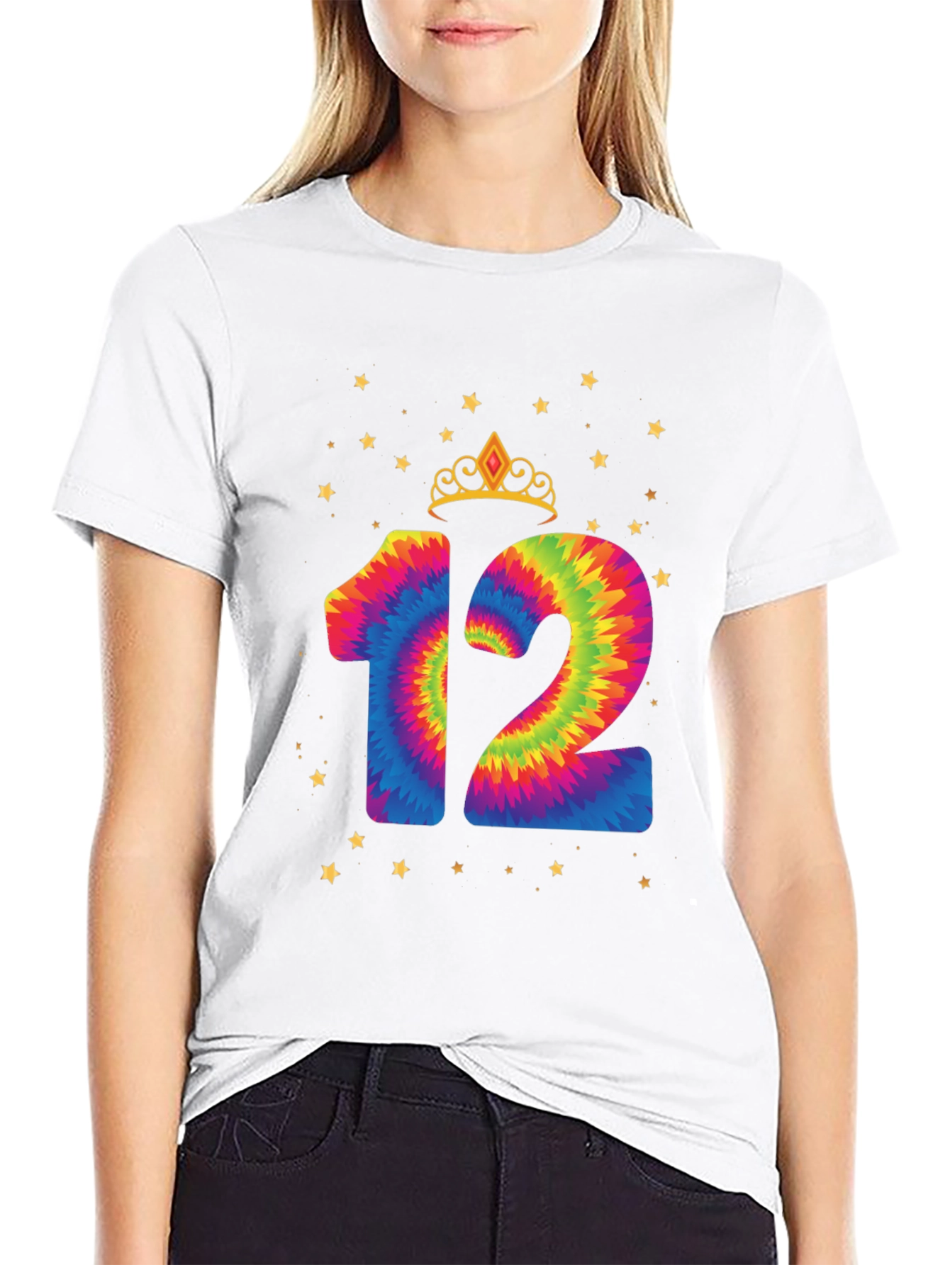 Black Tie Dye 12th Birthday Tee view 9