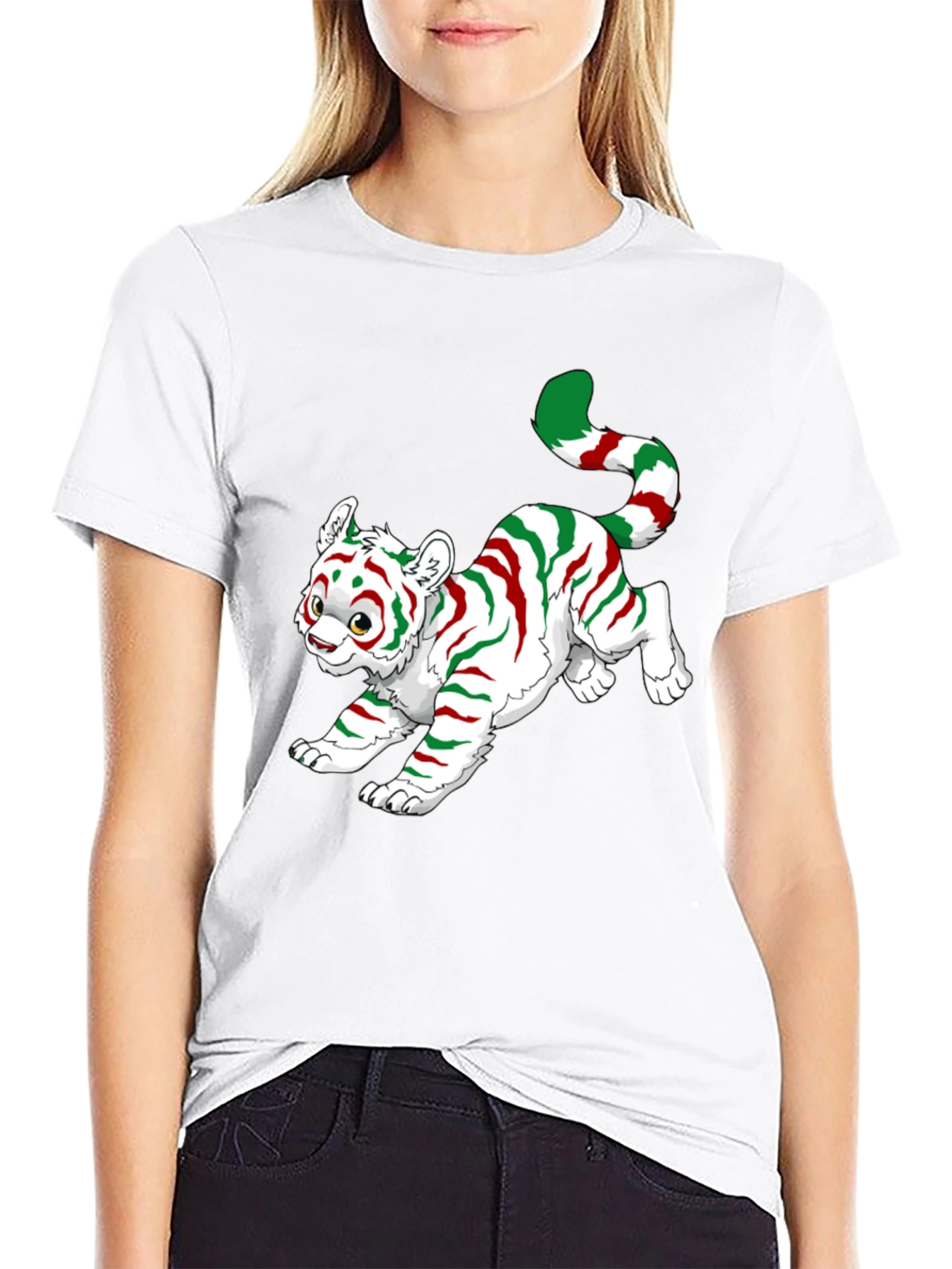 Black Festive Tiger Graphic Tee view 9