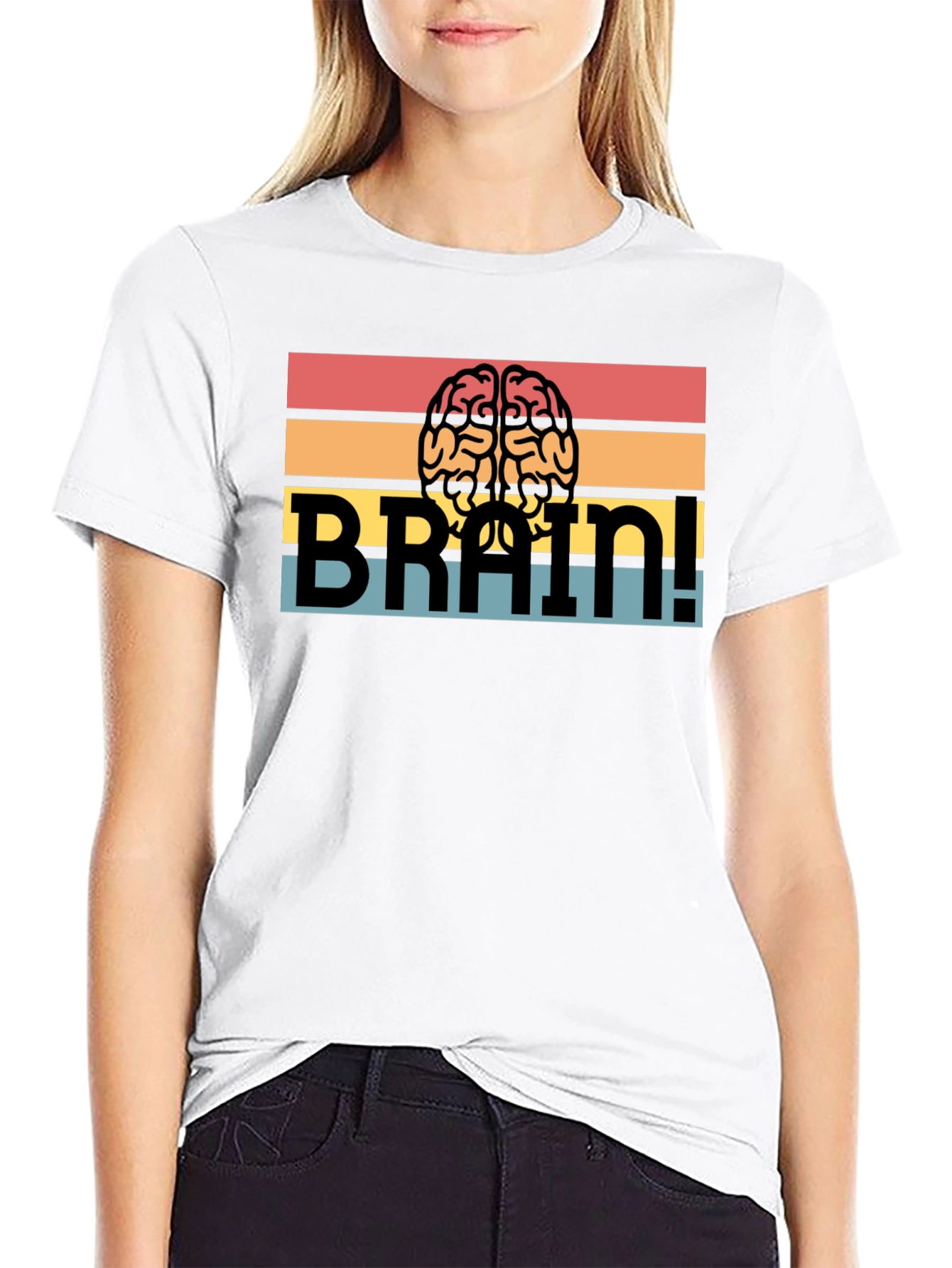 Black Brain! Graphic T-Shirt - Retro Design view 9